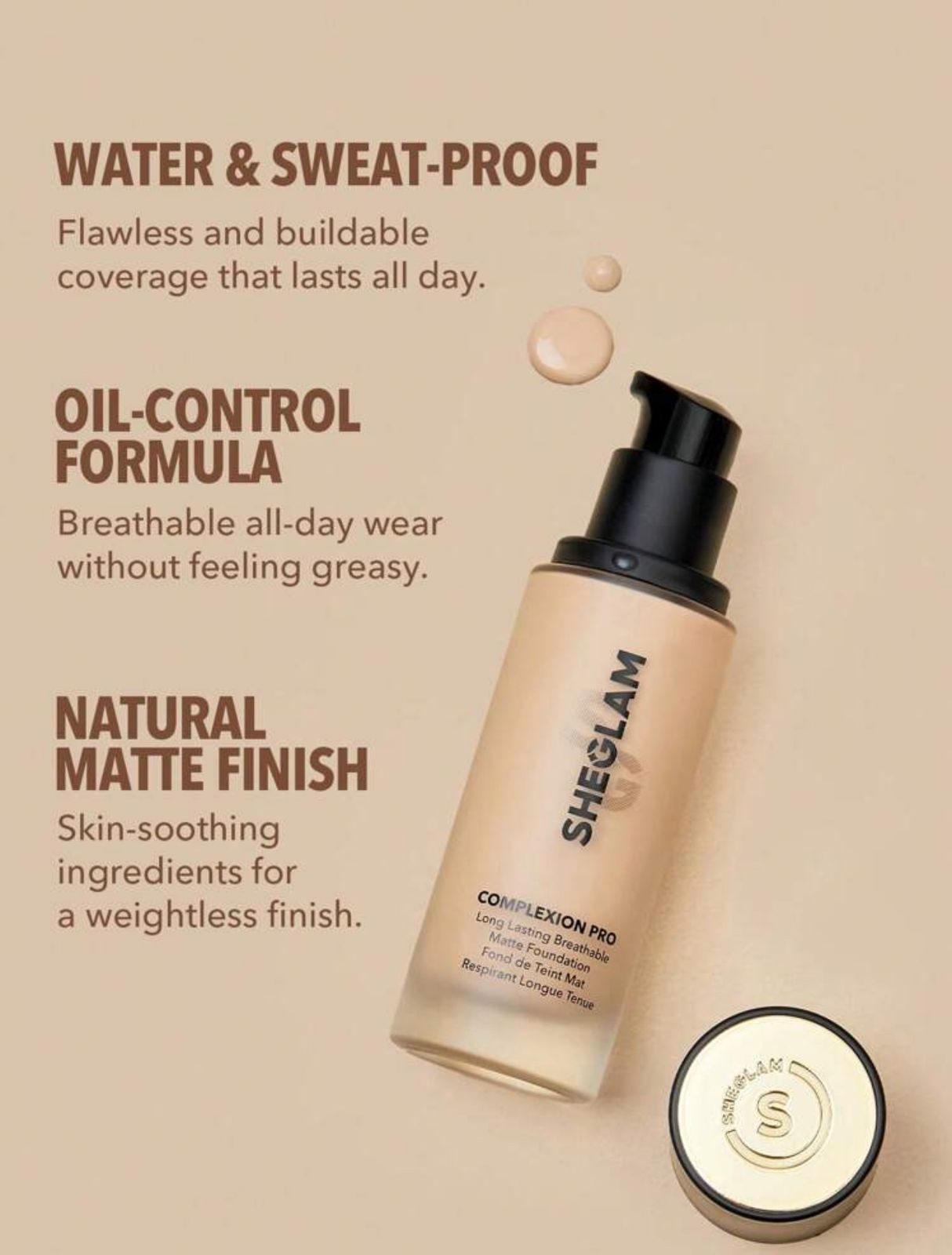 SHEGLAM Complexion Pro Long Lasting Breathable Matte Foundation