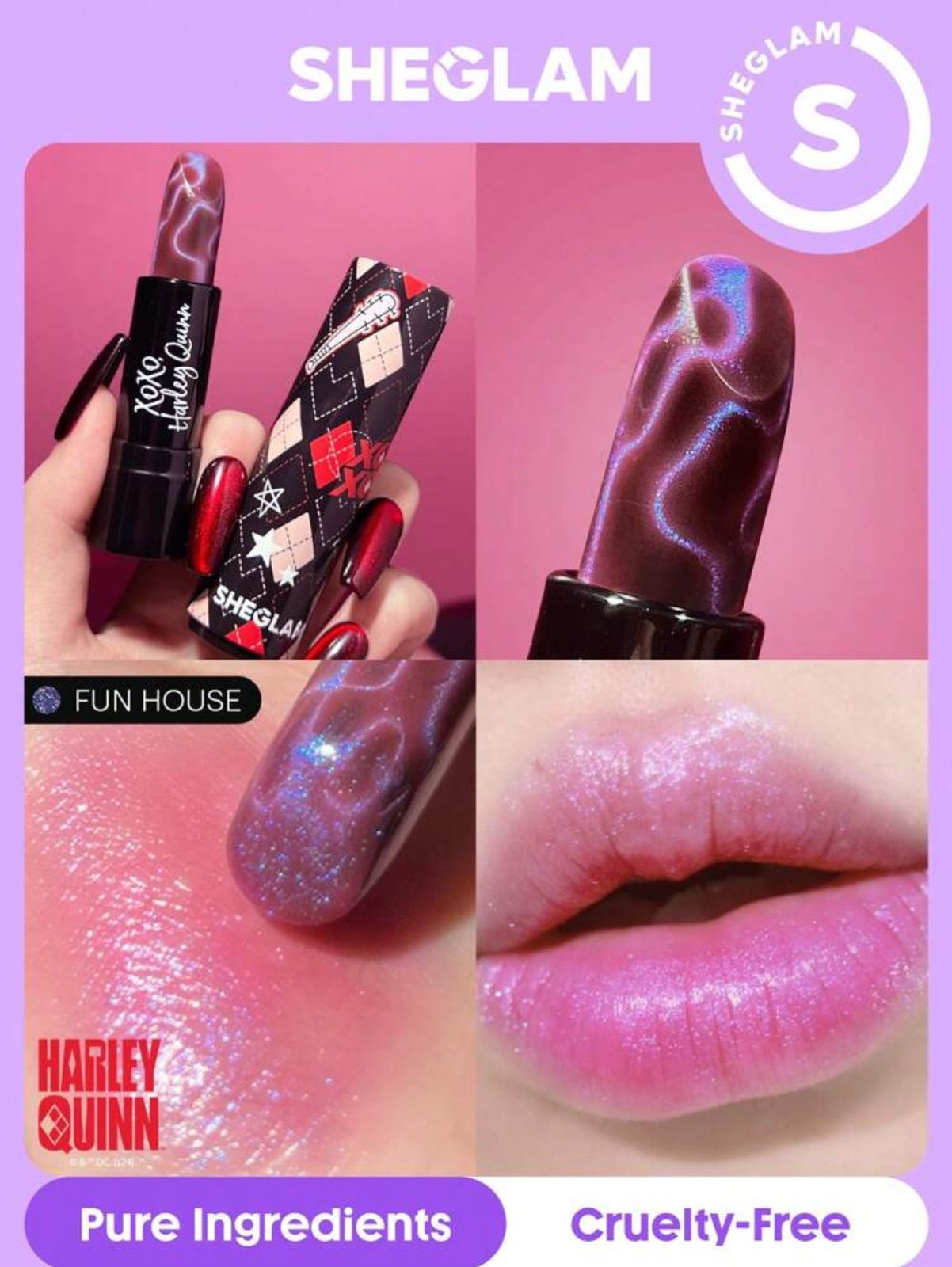 Harley Quinn X SHEGLAM Thrill Seeker Color-Changing Lipstick