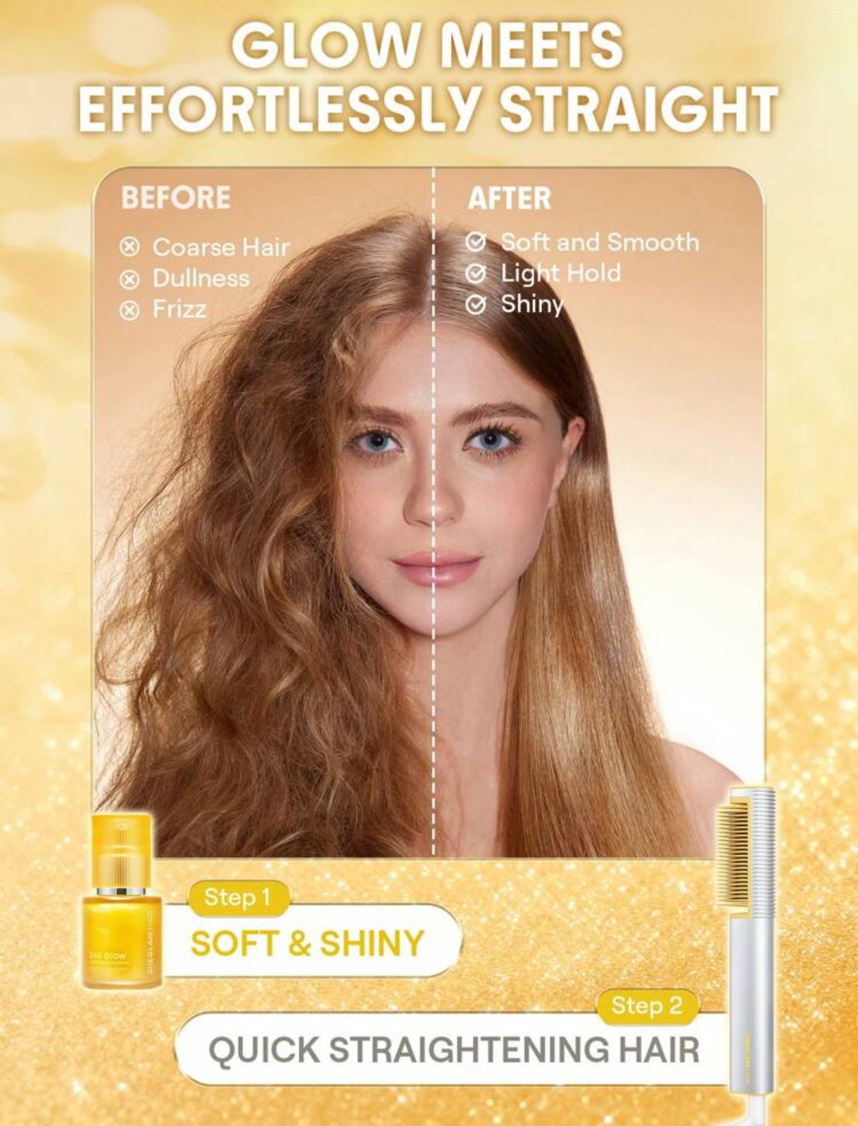 SHEGLAM HAIR 24K Glow High Shine Styling Serum