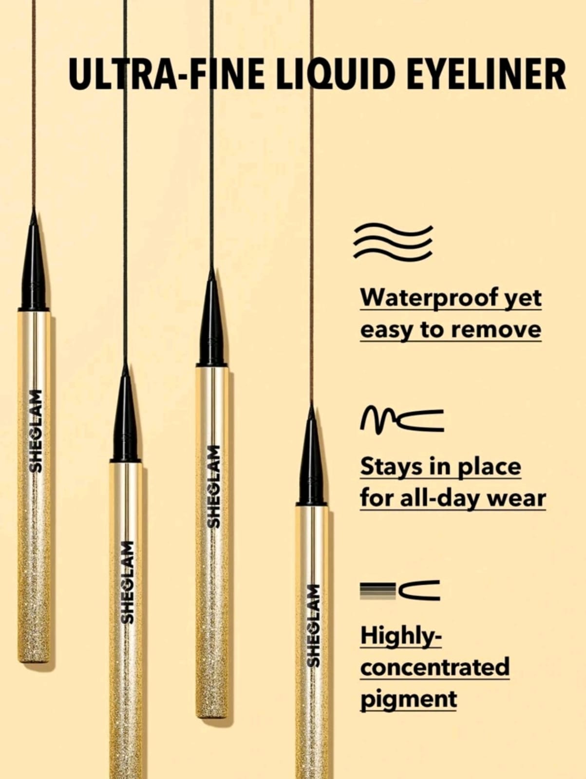 SHEGLAM Line & Define Waterproof Liquid Eyeliner - Black