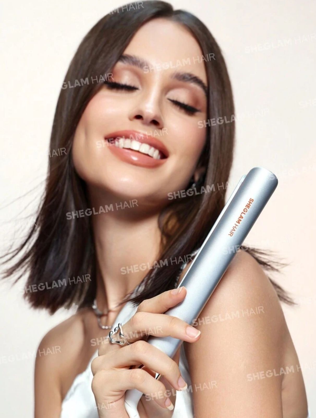 SHEGLAM HAIR Travel Buddy Mini Hair Straightener,Hair Straightener And Curler Iron 2 In 1