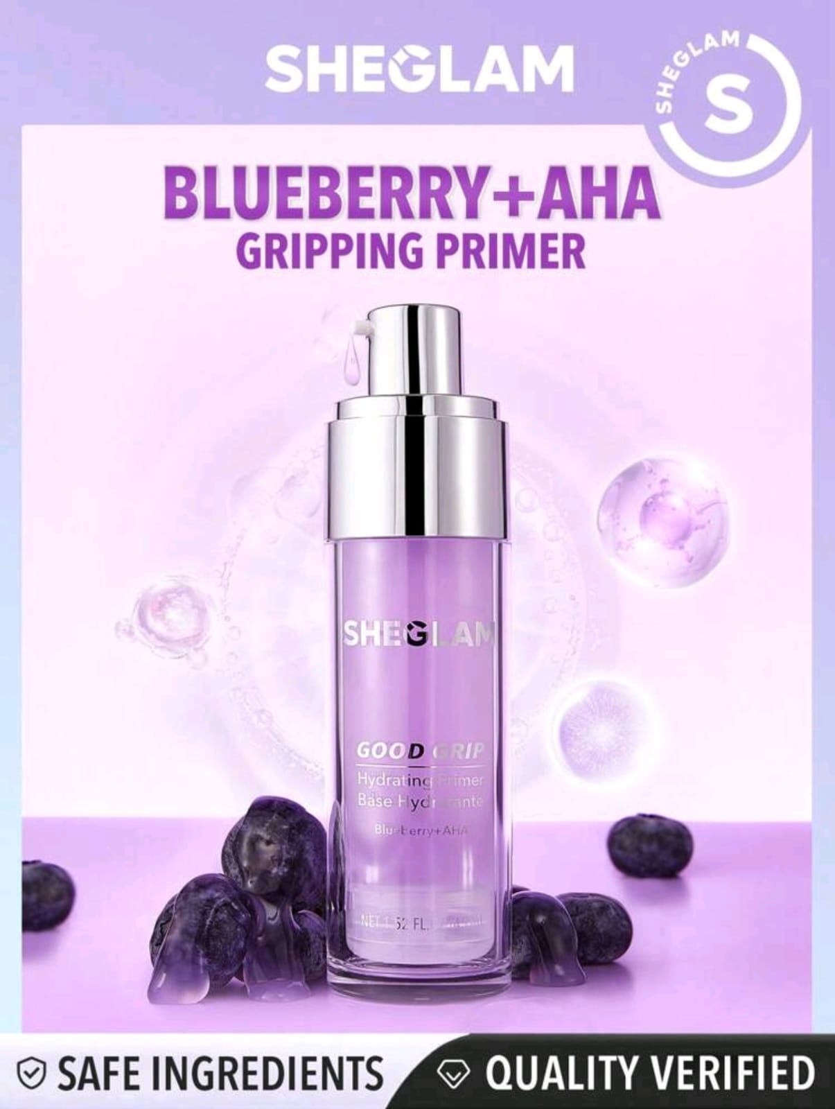 SHEGLAM Good Grip Hydrating Primer Oil Control Moisturizing Primer Gel Smooth Fine Lines Oil And Silicone