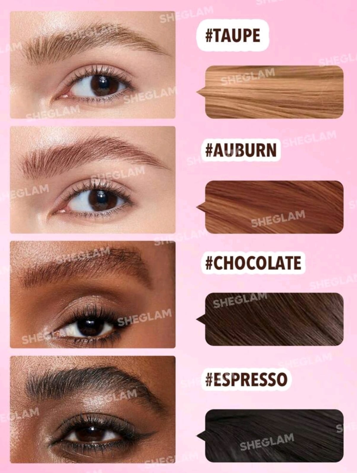 SHEGLAM Brow-Fection Angled Brush & Dip- Hair-Like Strokes Liquid Eyebrow Gel Pen Easy To Color