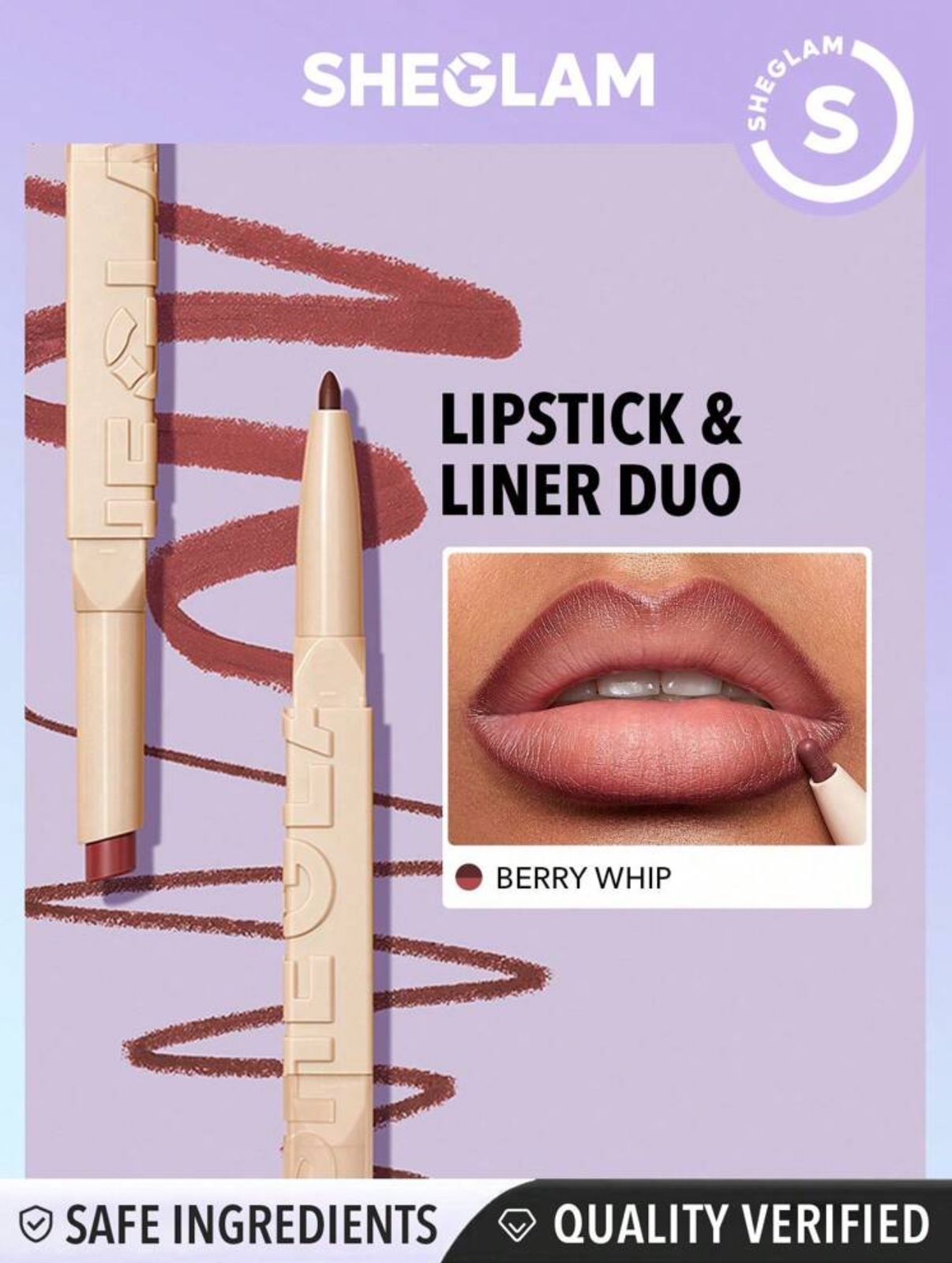 SHEGLAM Glam 101 Lipstick & Liner Duo