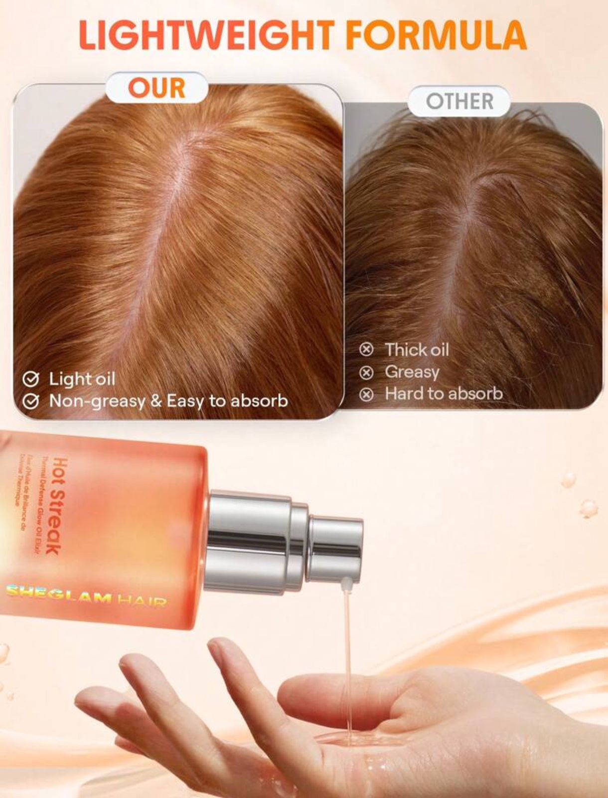 SHEGLAM HAIR Hot Streak Thermal Defense Glow Oil Elixir