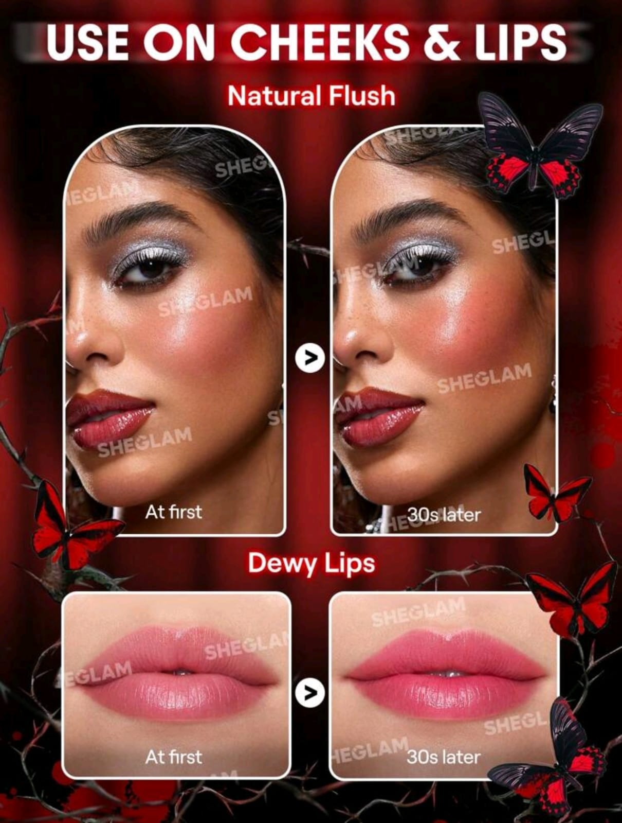 SHEGLAM Bloodline Color Changing Blush Cream Color Changing