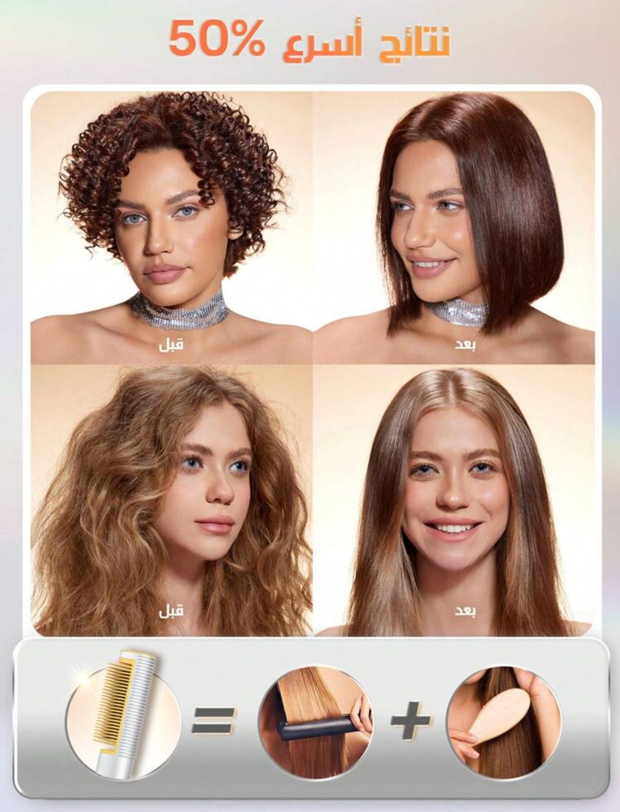 SHEGLAM HAIR Sleek Chic 3D Thermal Straightening Brush,24K Gold Hair