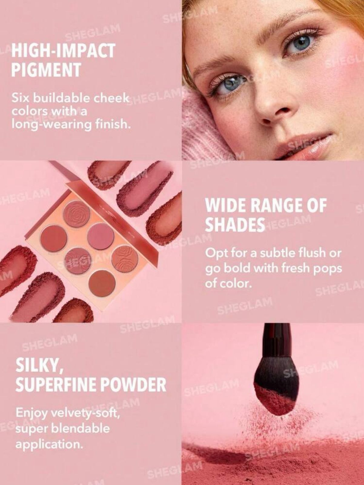 SHEGLAM Floral Flush Blush Palette 6-Color