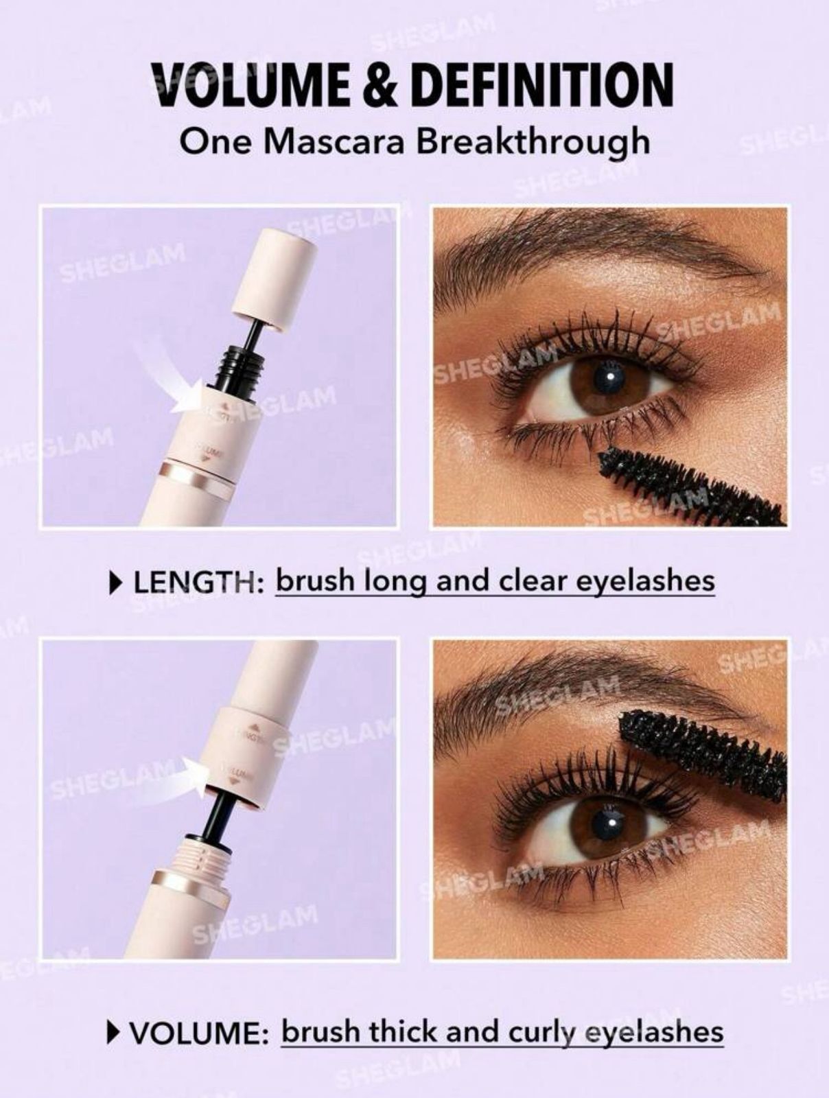 SHEGLAM Lash Besties 2-In-1 Mascara Volumizing Double Head