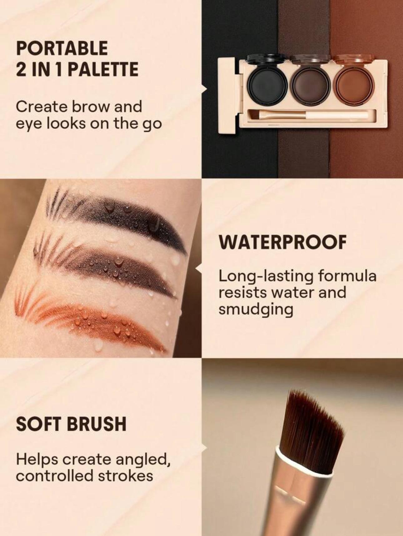SHEGLAM Streamline Brow & Eyeliner Gel 3 In 1 Waterproof Eyebrow Eyebrow Multi-Use