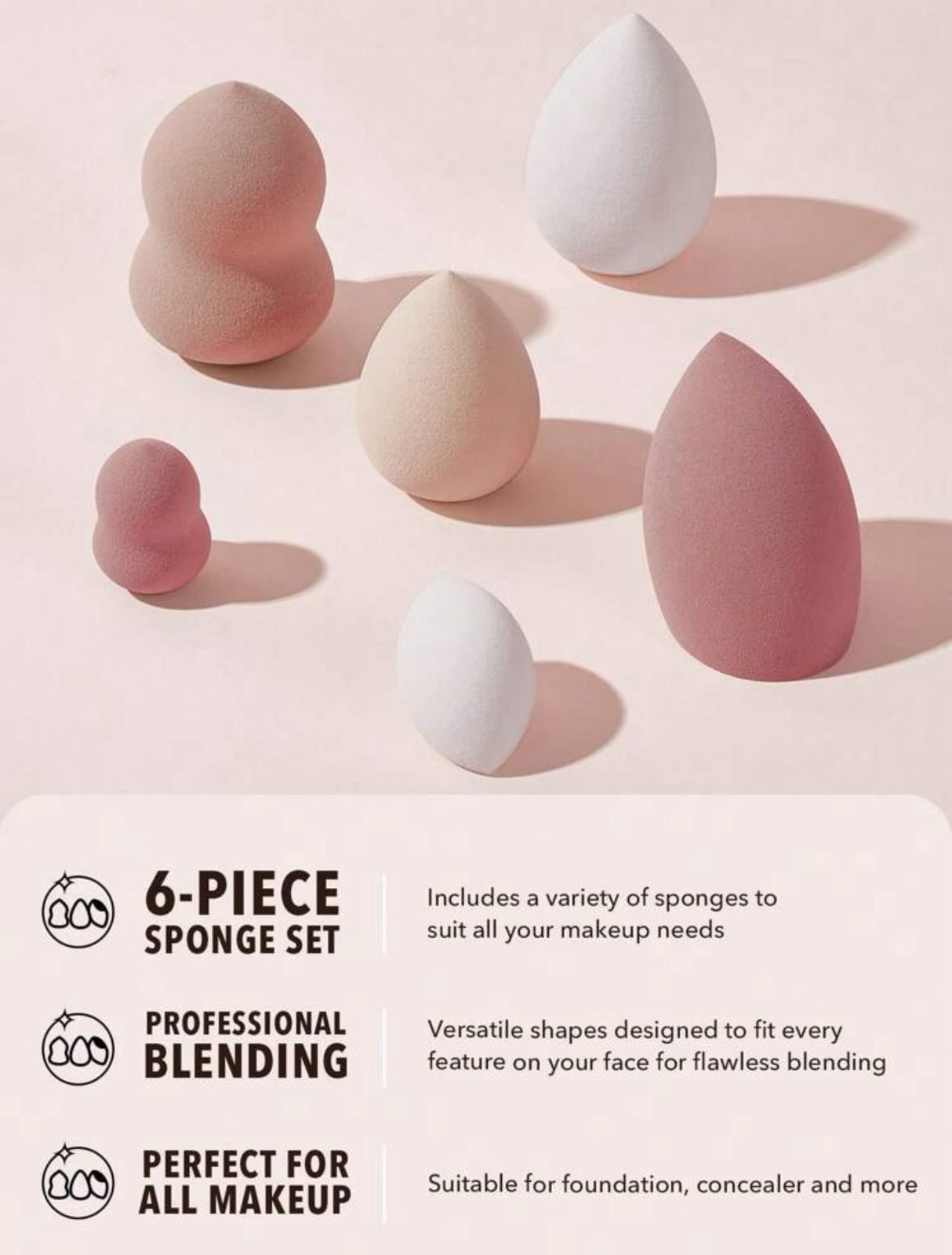 SHEGLAM 6-Mini Size Makeup Sponge