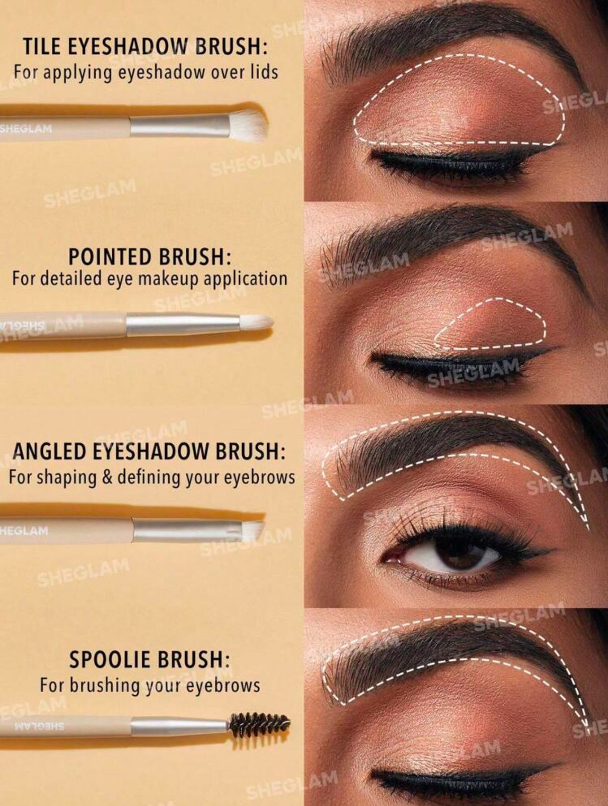 SHEGLAM Glam 101 Eye Essentials Brush Set With Bag