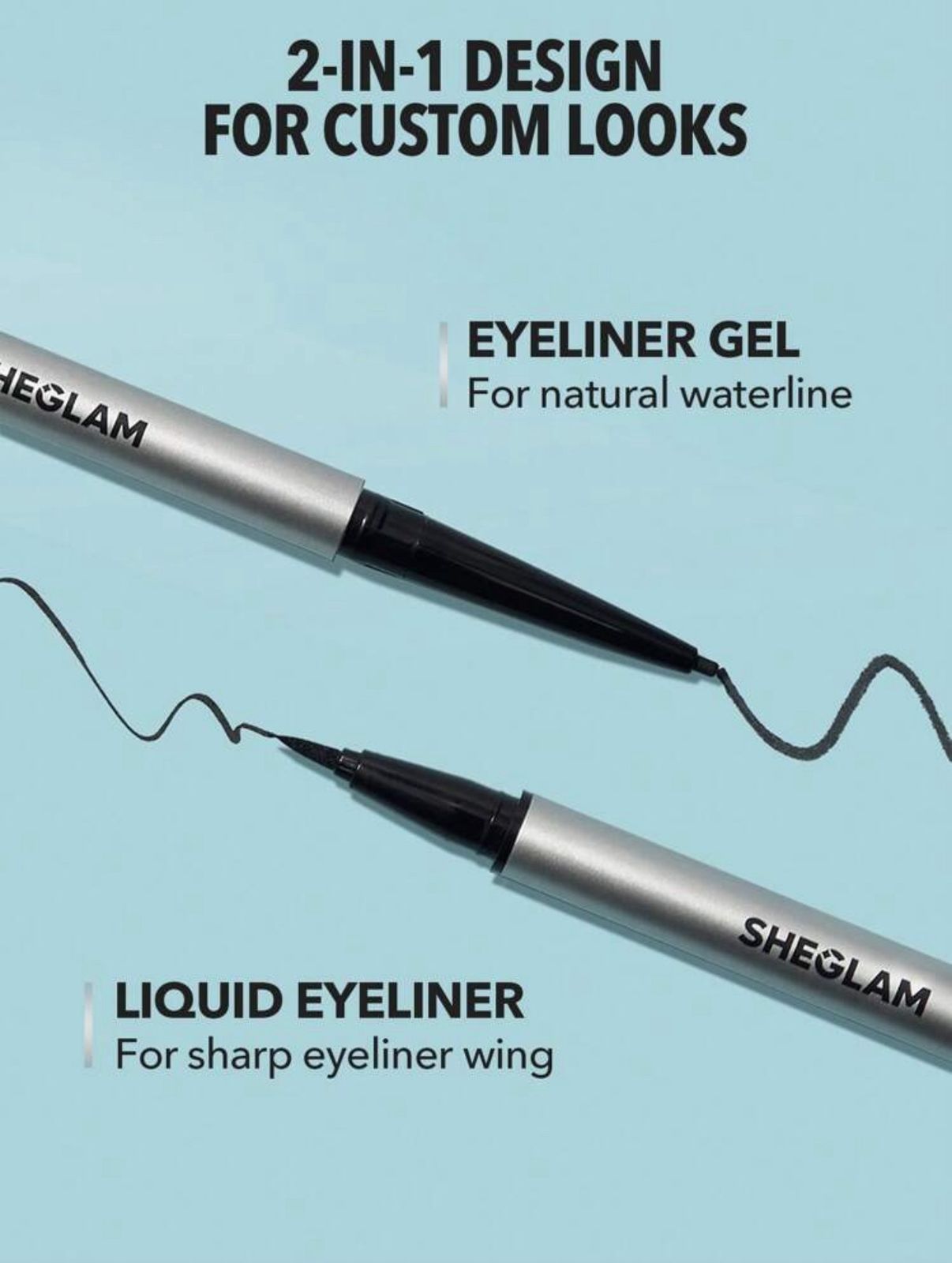 SHEGLAM On-Line Dual Eyeliner-Black Waterproof Double Head