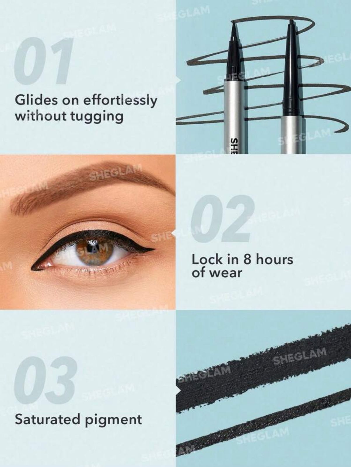 SHEGLAM On-Line Dual Eyeliner-Black Waterproof Double Head