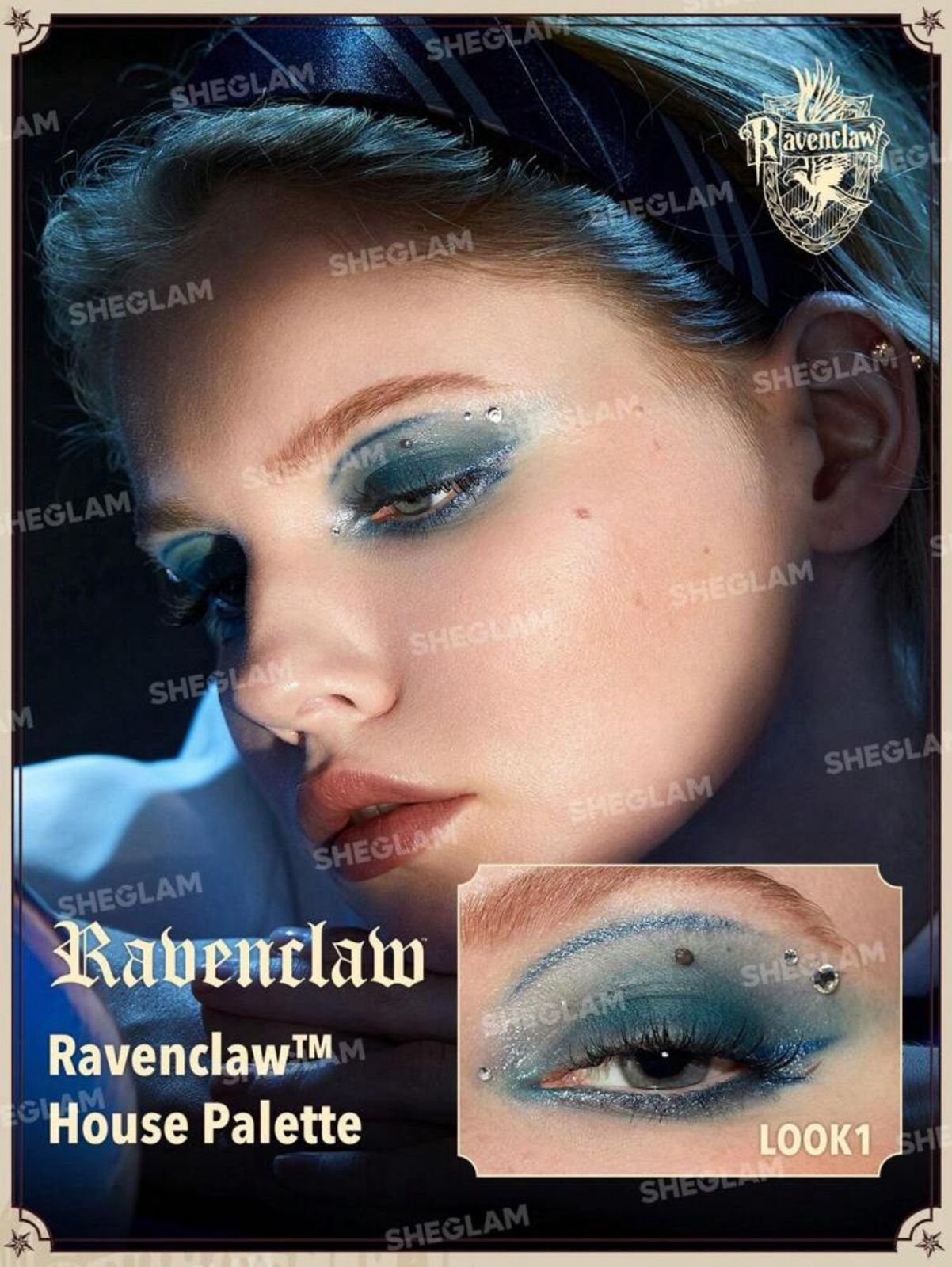 Harry Potter™ X SHEGLAM Ravenclaw™ House Palette 4-Clolor Shimmer Matte Eyeshadow Palette Blue