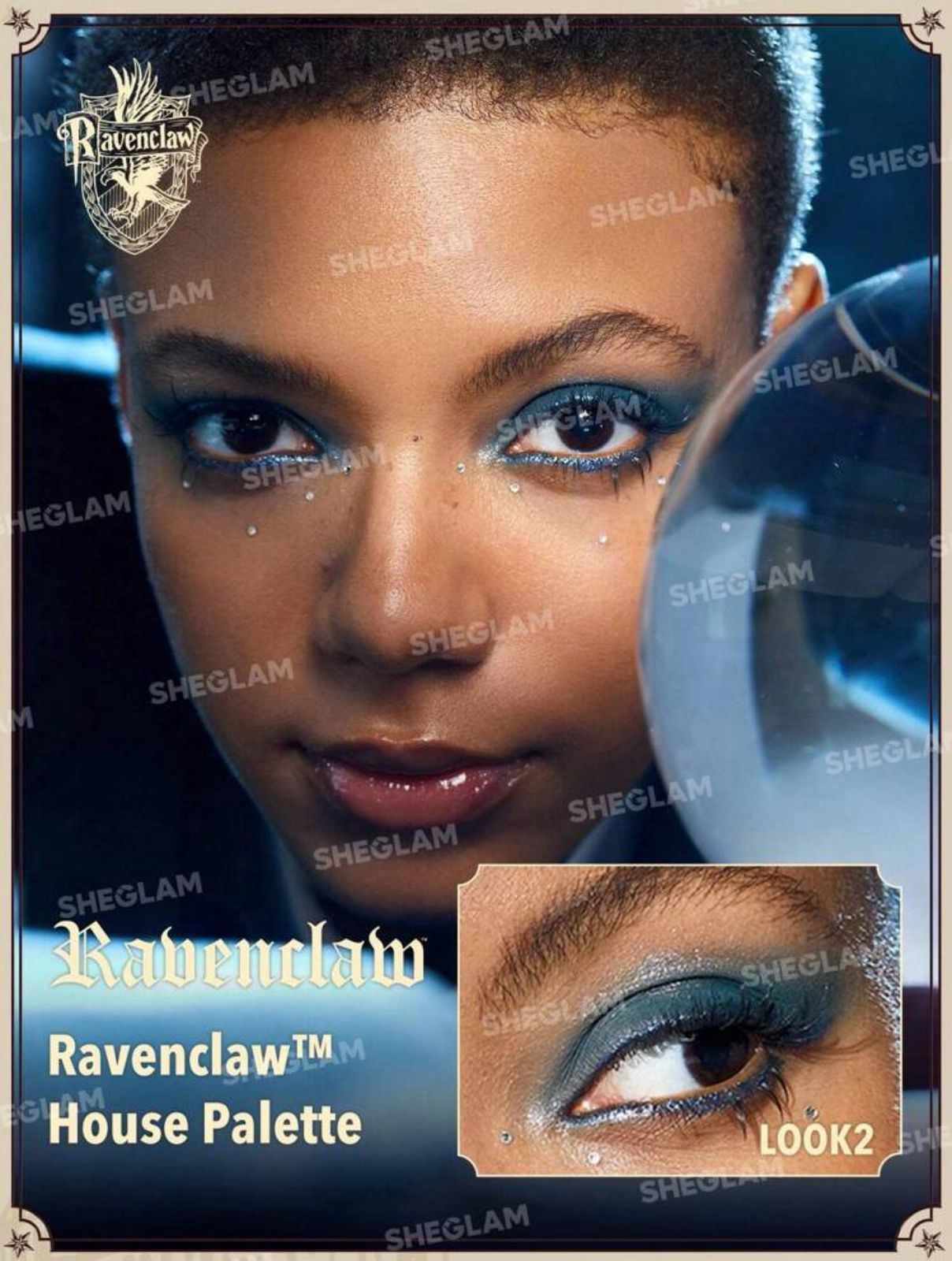 Harry Potter™ X SHEGLAM Ravenclaw™ House Palette 4-Clolor Shimmer Matte Eyeshadow Palette Blue