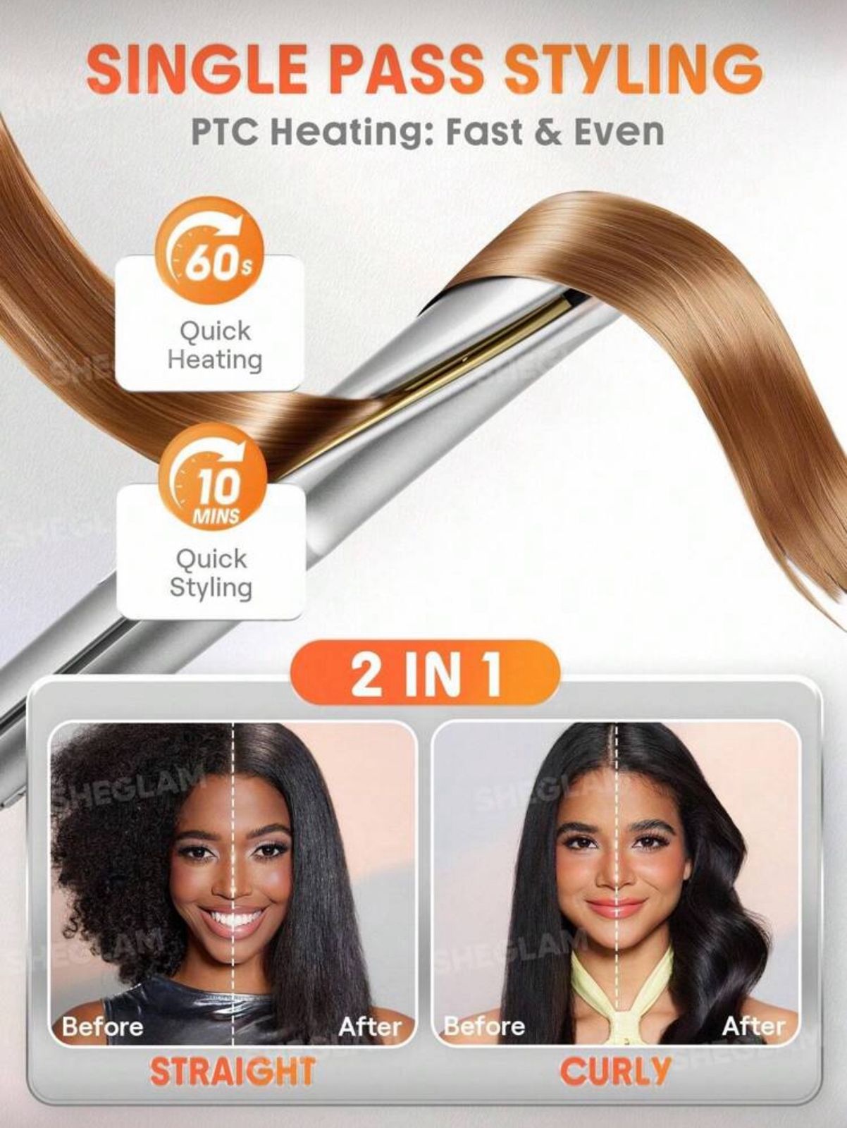 SHEGLAM HAIR Sleek Chic Twist Kiss Flat Iron
