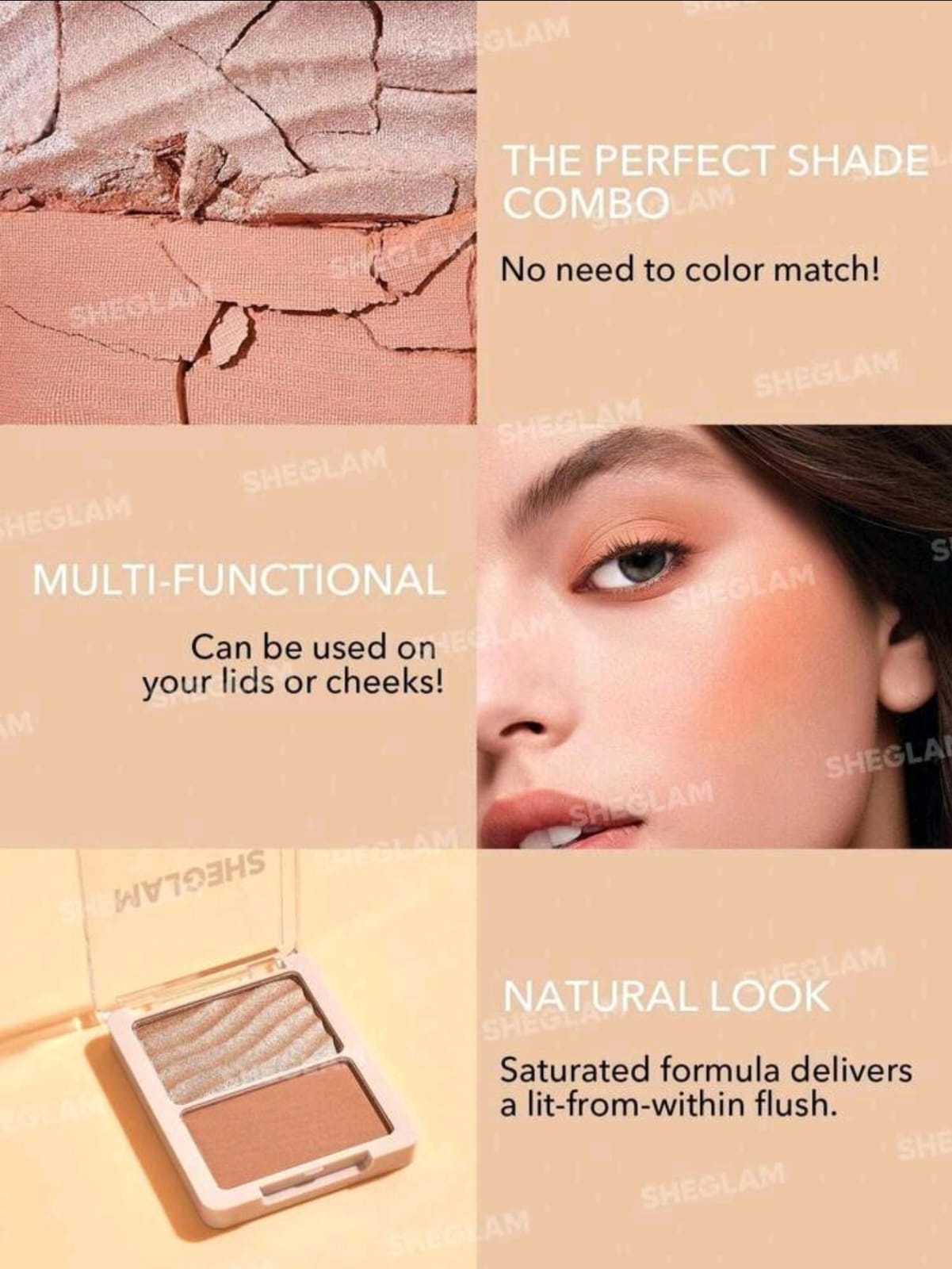 SHEGLAM Glam 101 Hybrid Highlighter & Blush Duo
