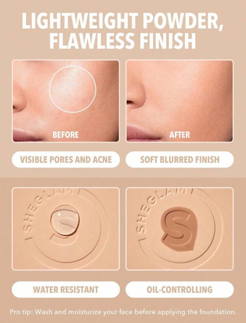 SHEGLAM Skin-Focus High Coverage Powder Foundation
