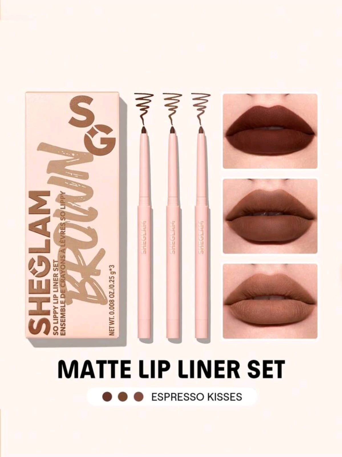 SHEGLAM So Lippy Lip Liner Set 3 Pcs/Set Soft Matte