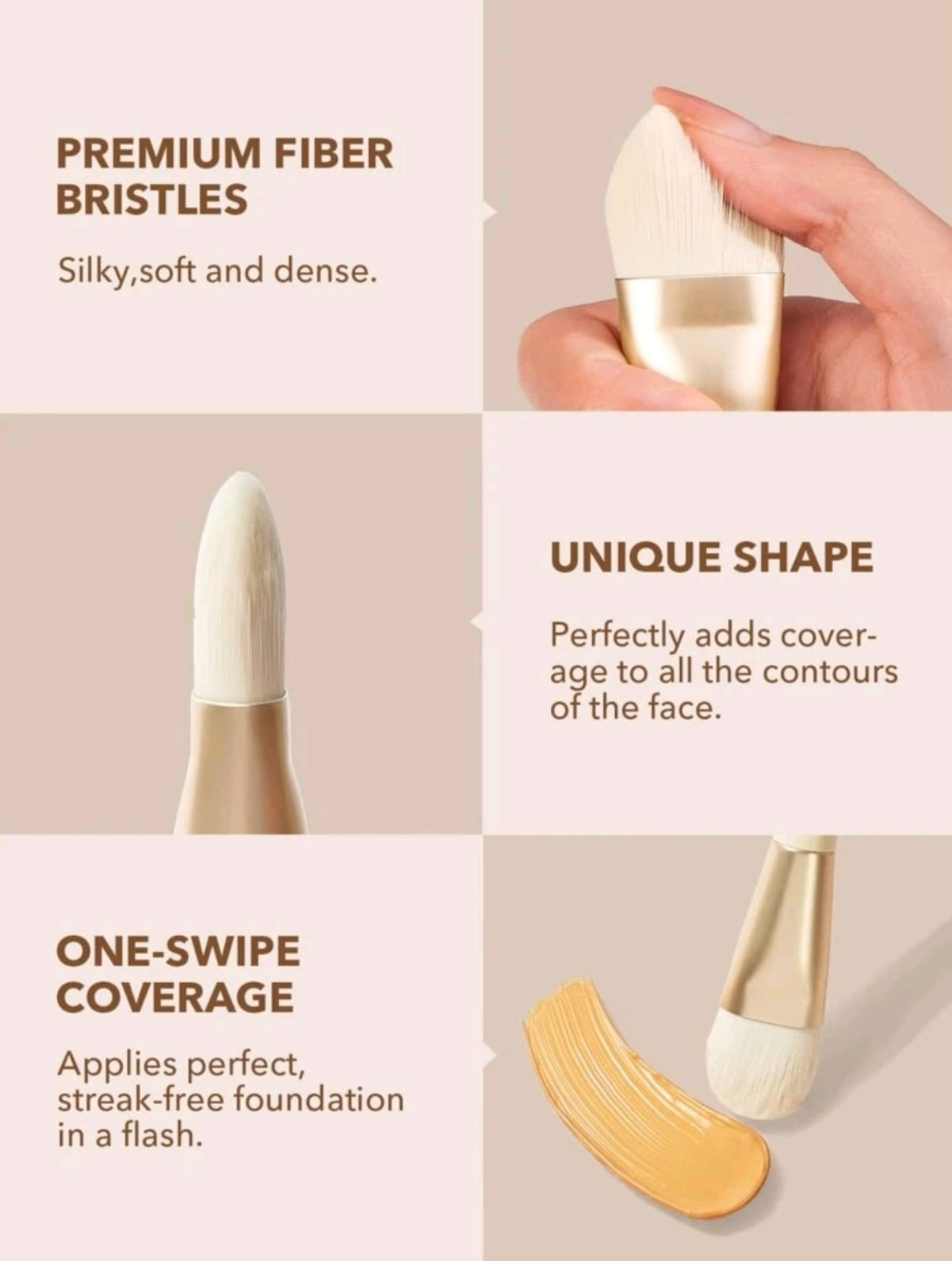 SHEGLAM Foundation Brush Synthetic Dense Soft Bristles