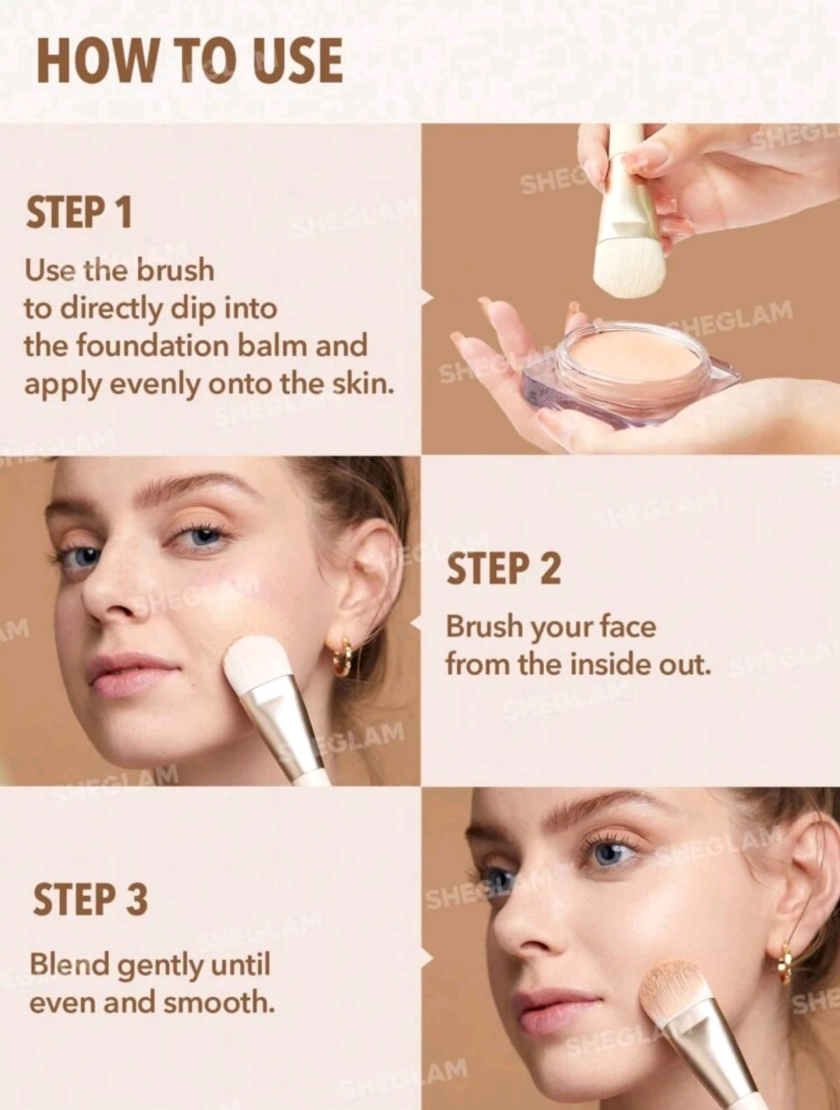SHEGLAM Foundation Brush Synthetic Dense Soft Bristles