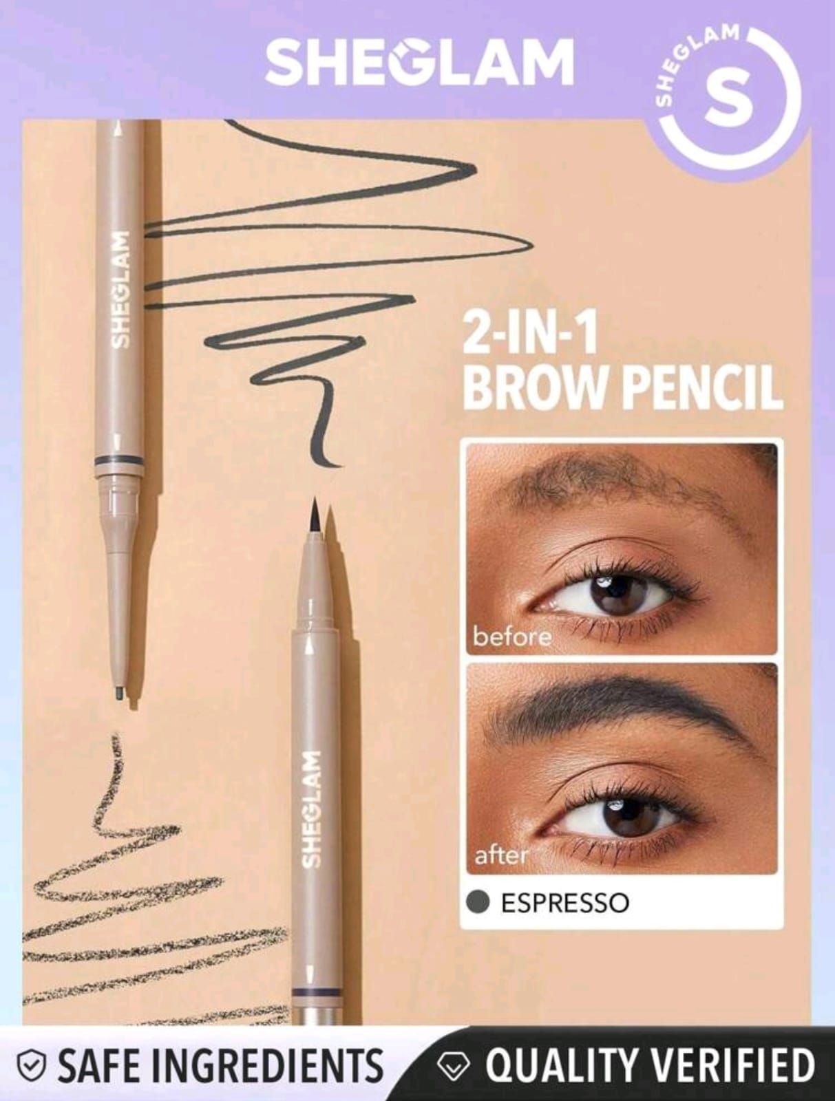 SHEGLAM Brows On Demand 2-In-1 Brow Pencil