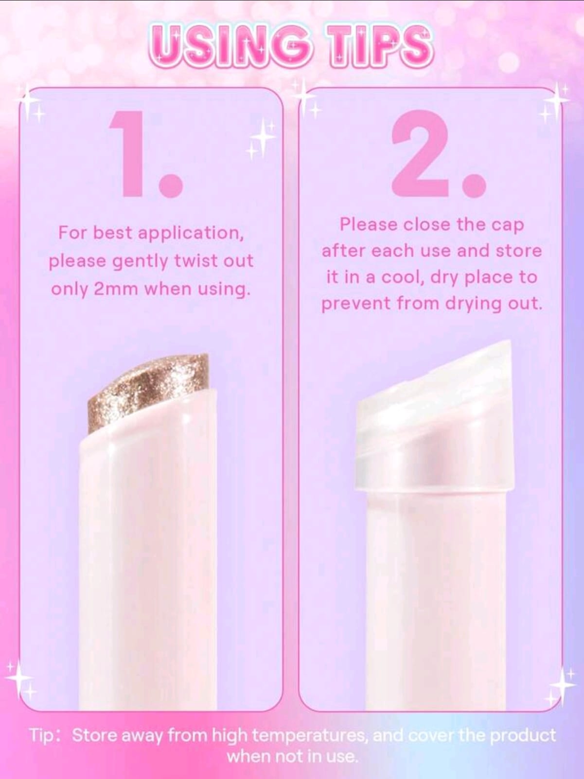 SHEGLAM Crystal Jelly Glaze Stick Multi Use Single Eyeshadow Stick Glitter Shimmer