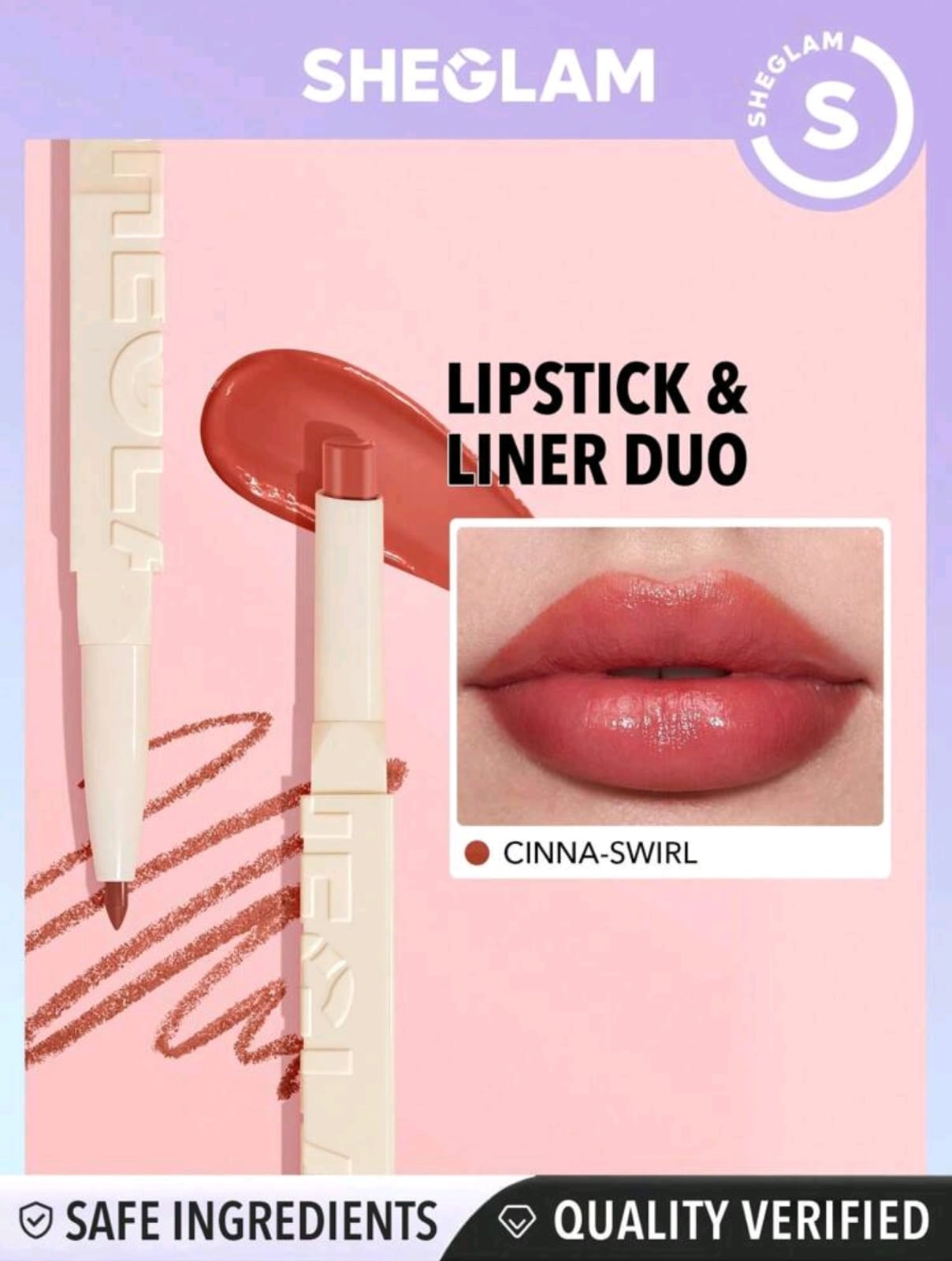 SHEGLAM Glam 101 Sheer Tinted Lipstick & Liner Duo