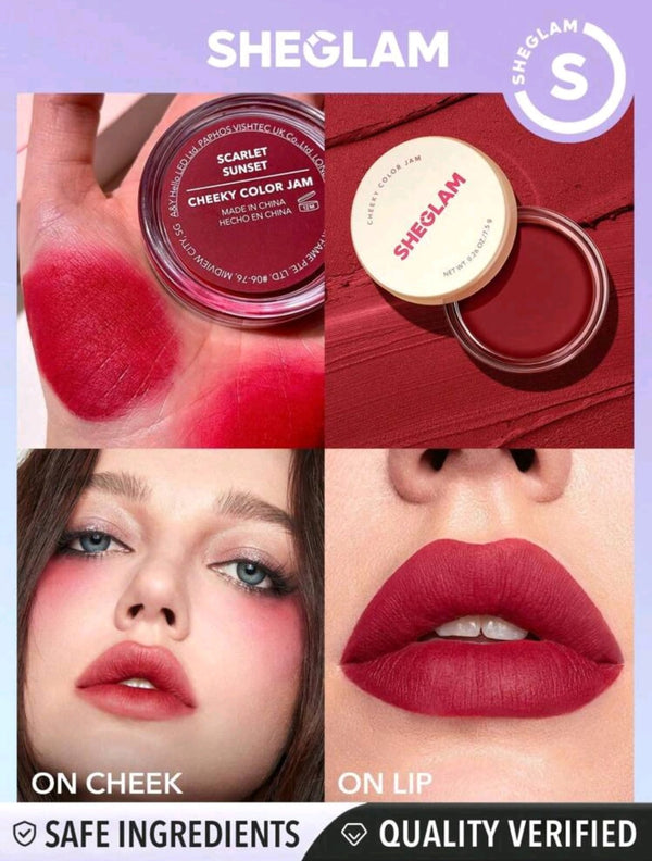 SHEGLAM Cheeky Color Jam 6 Shades Multi-Use Cream Blush Lip Cream Matte