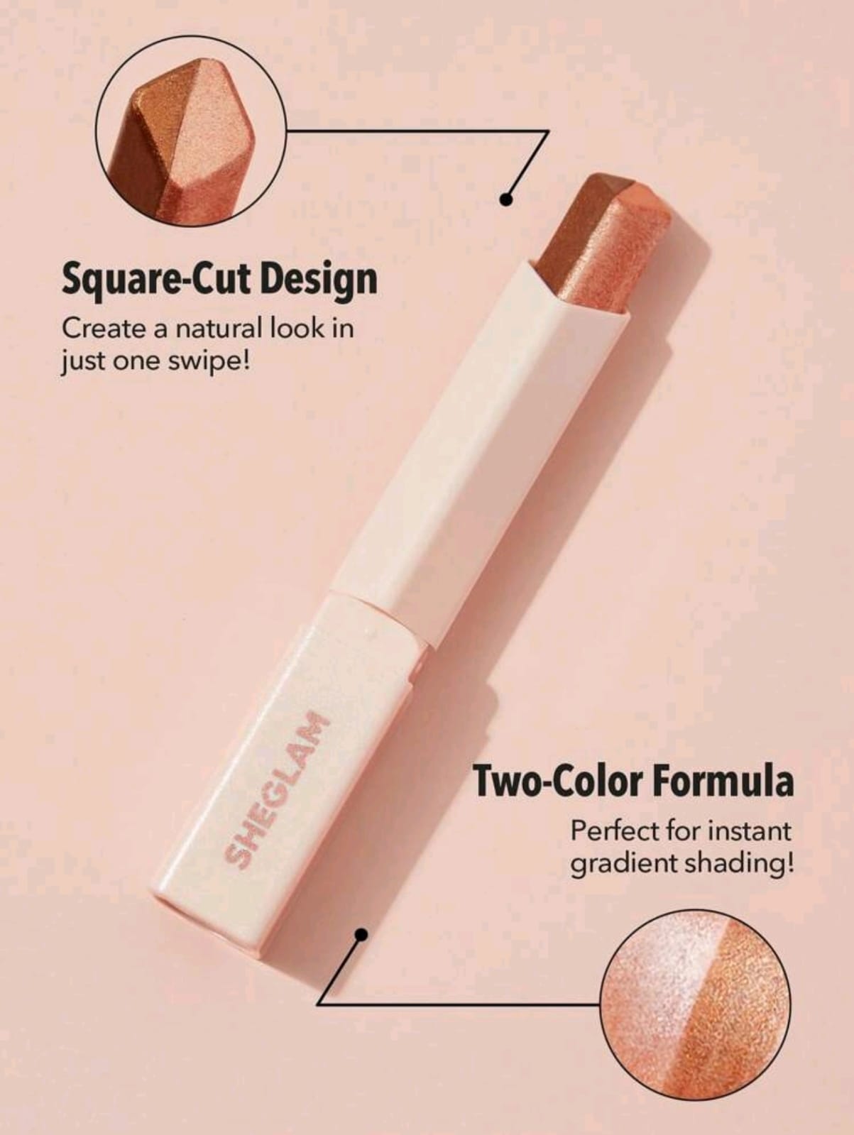 SHEGLAM Eyes Dual Tone Shadow Stick- Rosé