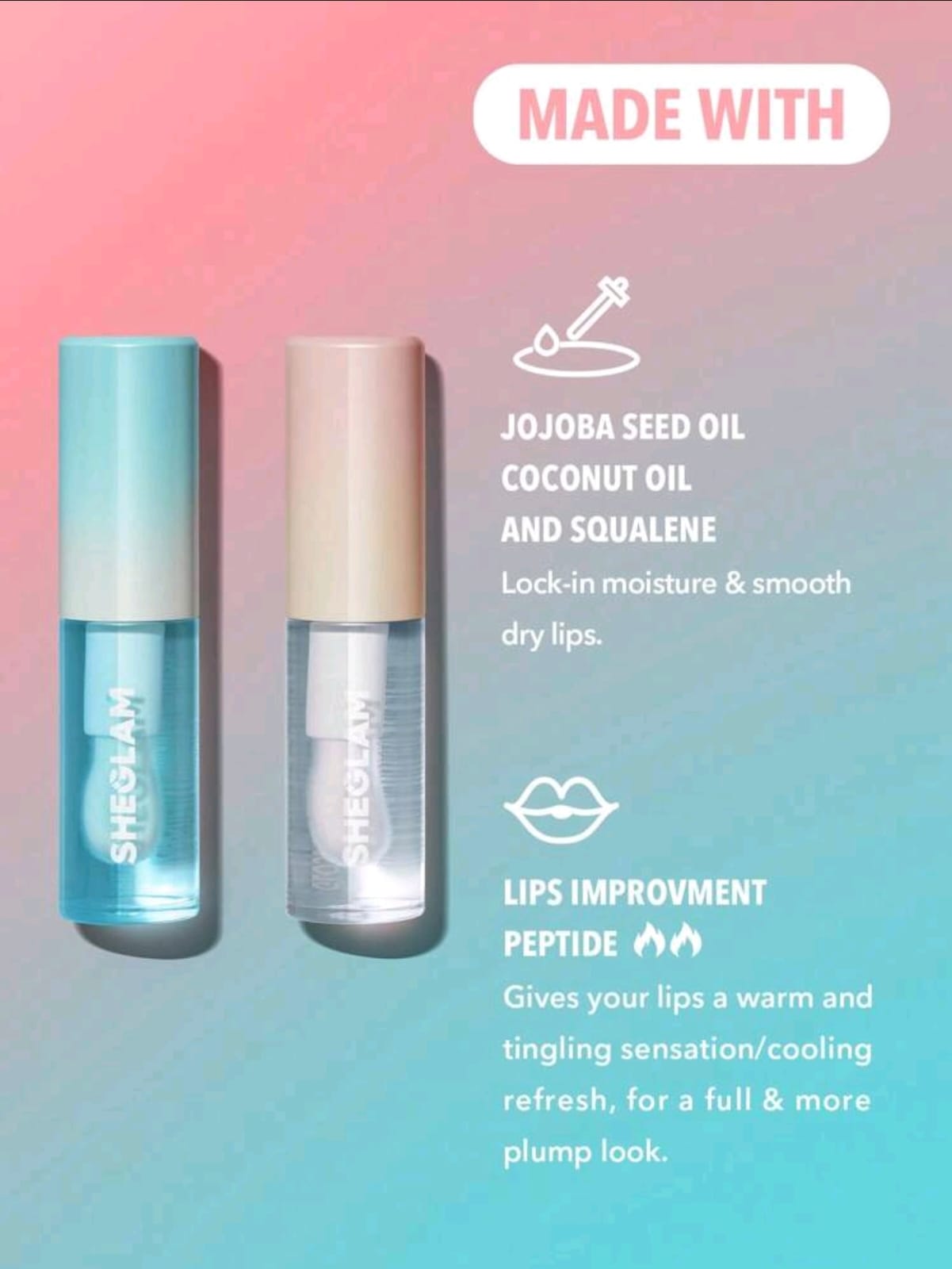 SHEGLAM Plump Addict Hot & Cold Gloss Duo 2 Pcs/Set Instant Volumising Lip Gloss Set