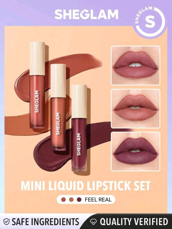 SHEGLAM Matte Allure Mini Liquid Lipstick Set  3 Pcs/Set