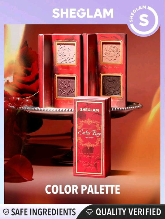 SHEGLAM Ember Rose Burning Devotion Color Palette 4 Colors Eyeshadow Palette Creamy Matte
