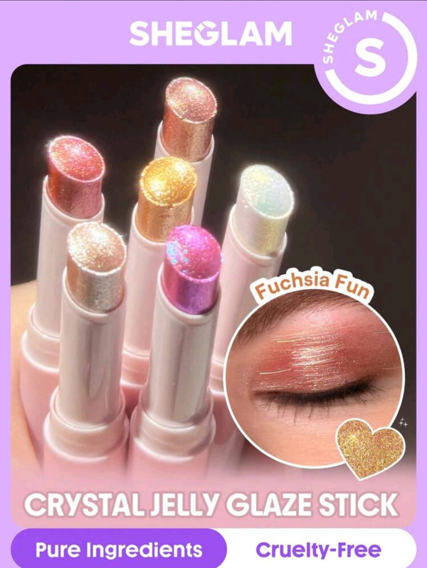 SHEGLAM Crystal Jelly Glaze Stick Multi Use Single Eyeshadow Stick Glitter Shimmer
