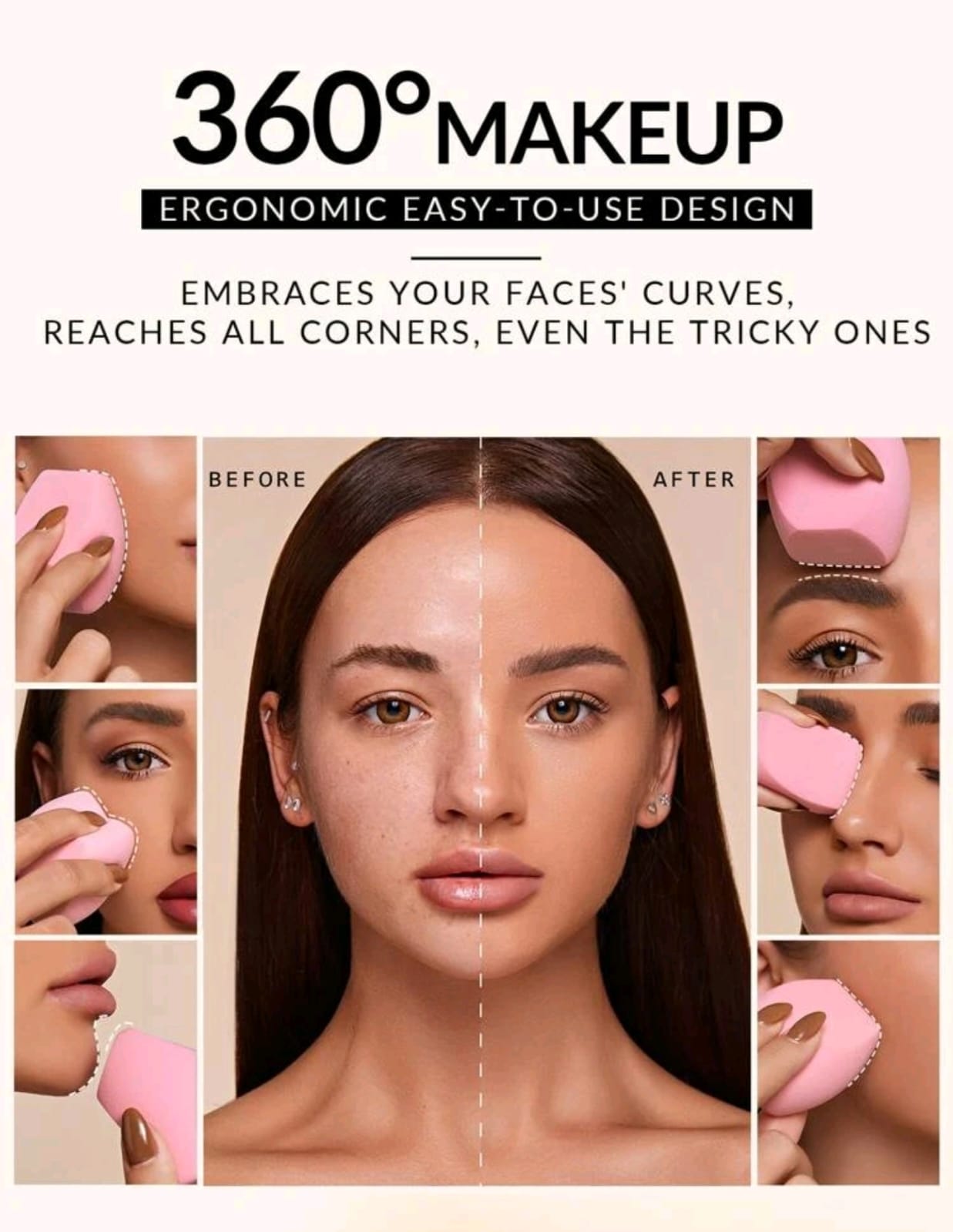 SHEGLAM Multi-Faceted Makeup Sponge Soft Makeup Blender For Foundation Highlighter Contour Blending Quick