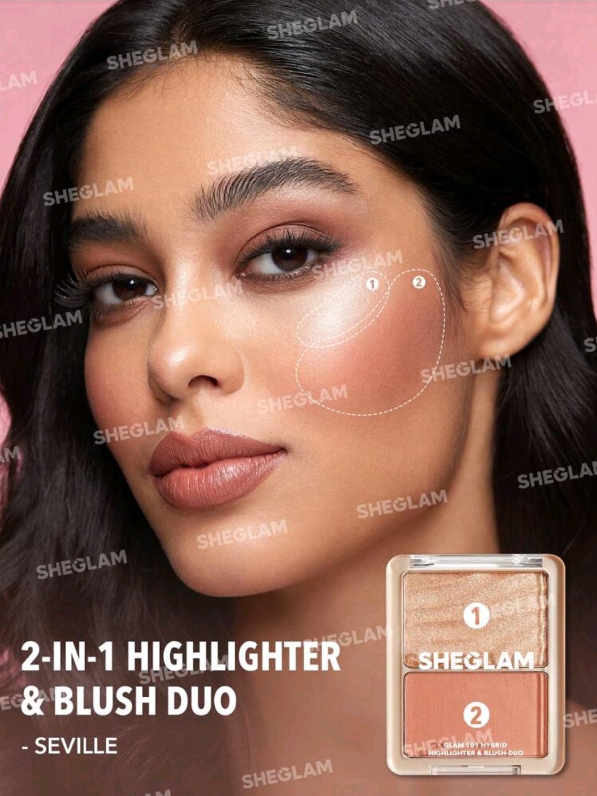 SHEGLAM Glam 101 Hybrid Highlighter & Blush Duo