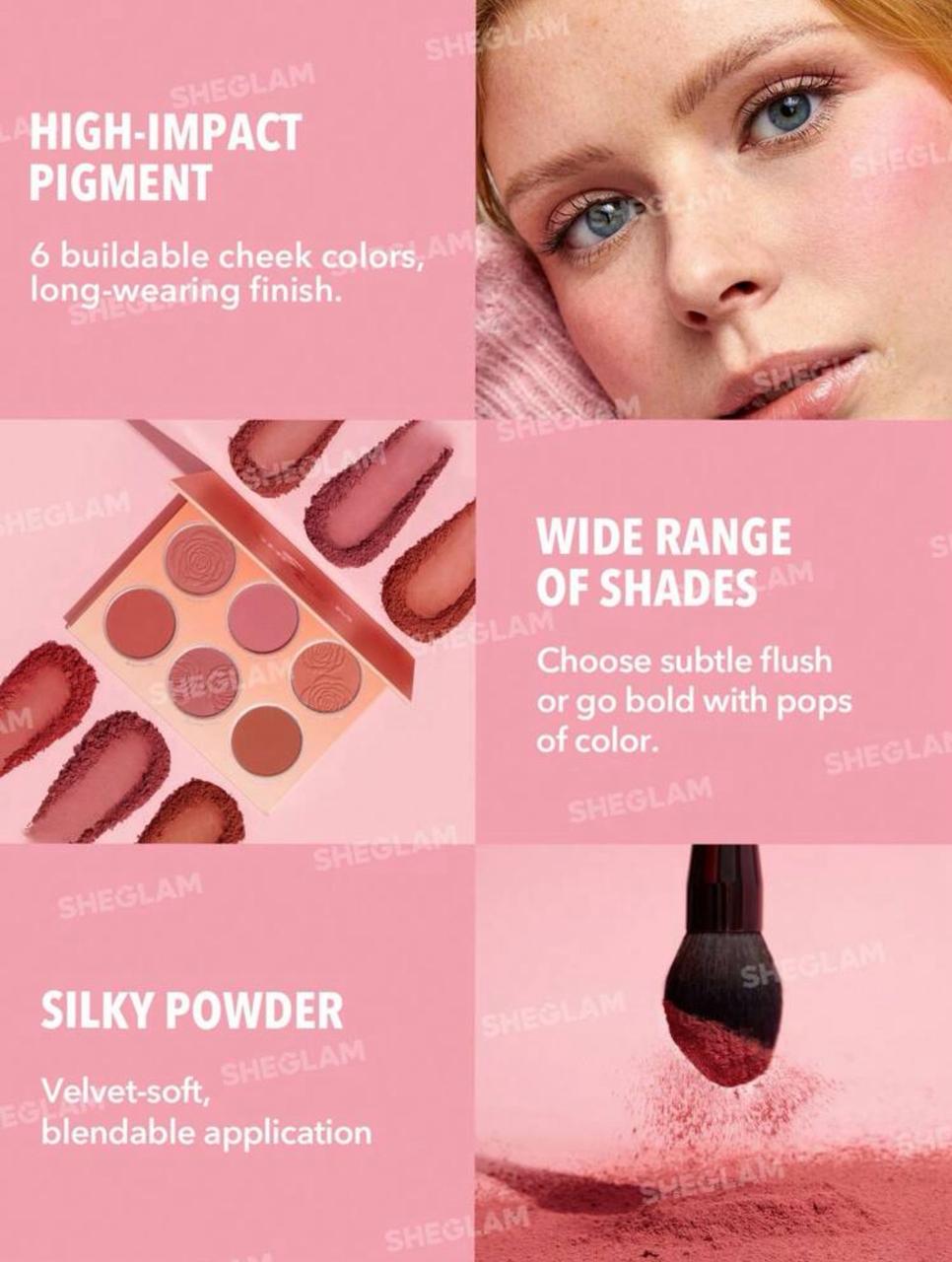 SHEGLAM Floral Flush Blush Palette-Blushing Bouquet 6-Color