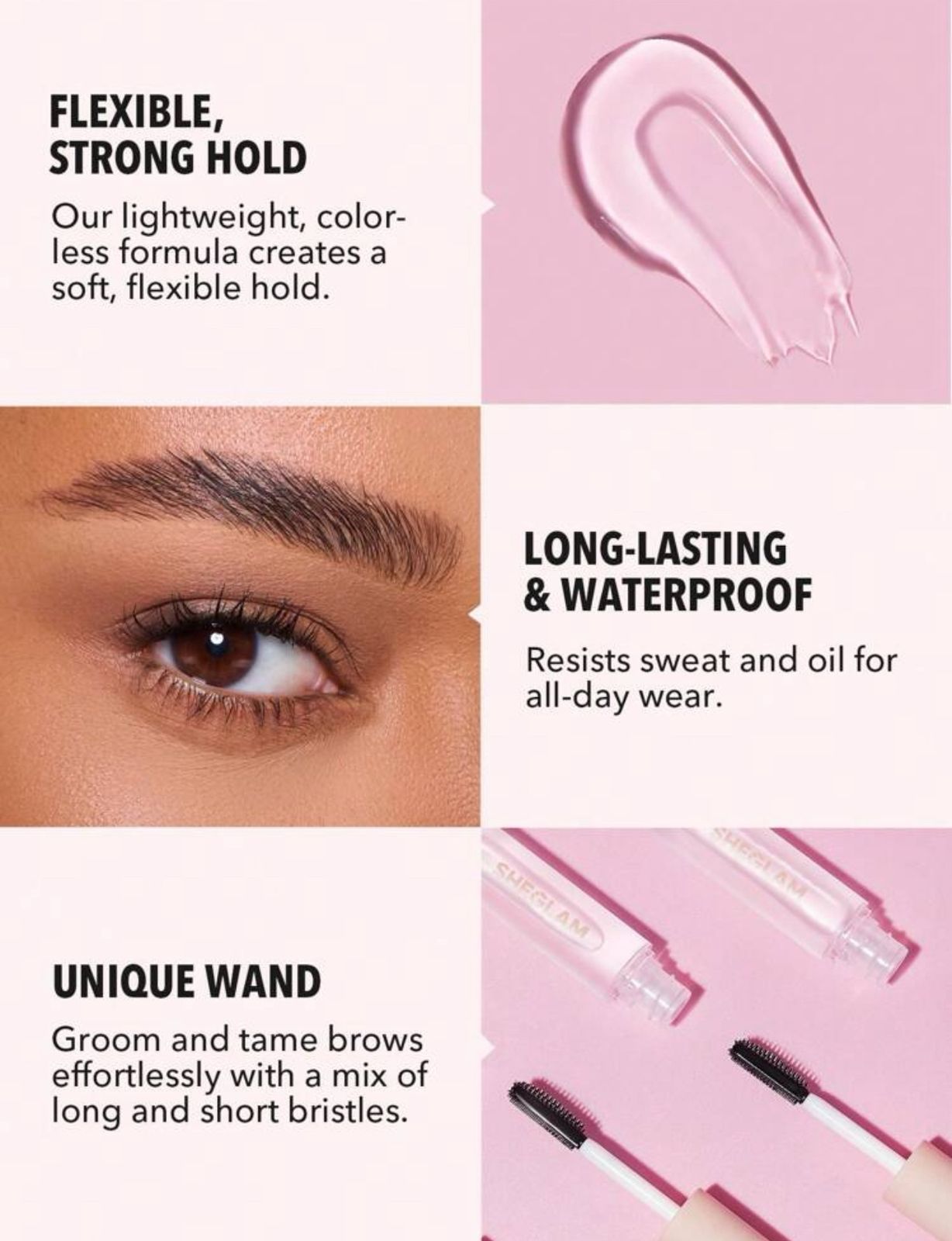 SHEGLAM Set Me Up Brow Gel Long Lasting Waterproof Clear Eyebrow Gel