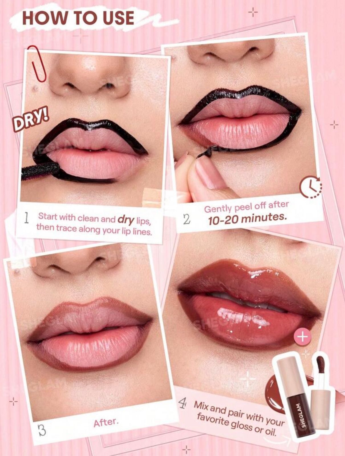 SHEGLAM Fall In Line Peel Off Lip Liner Stain