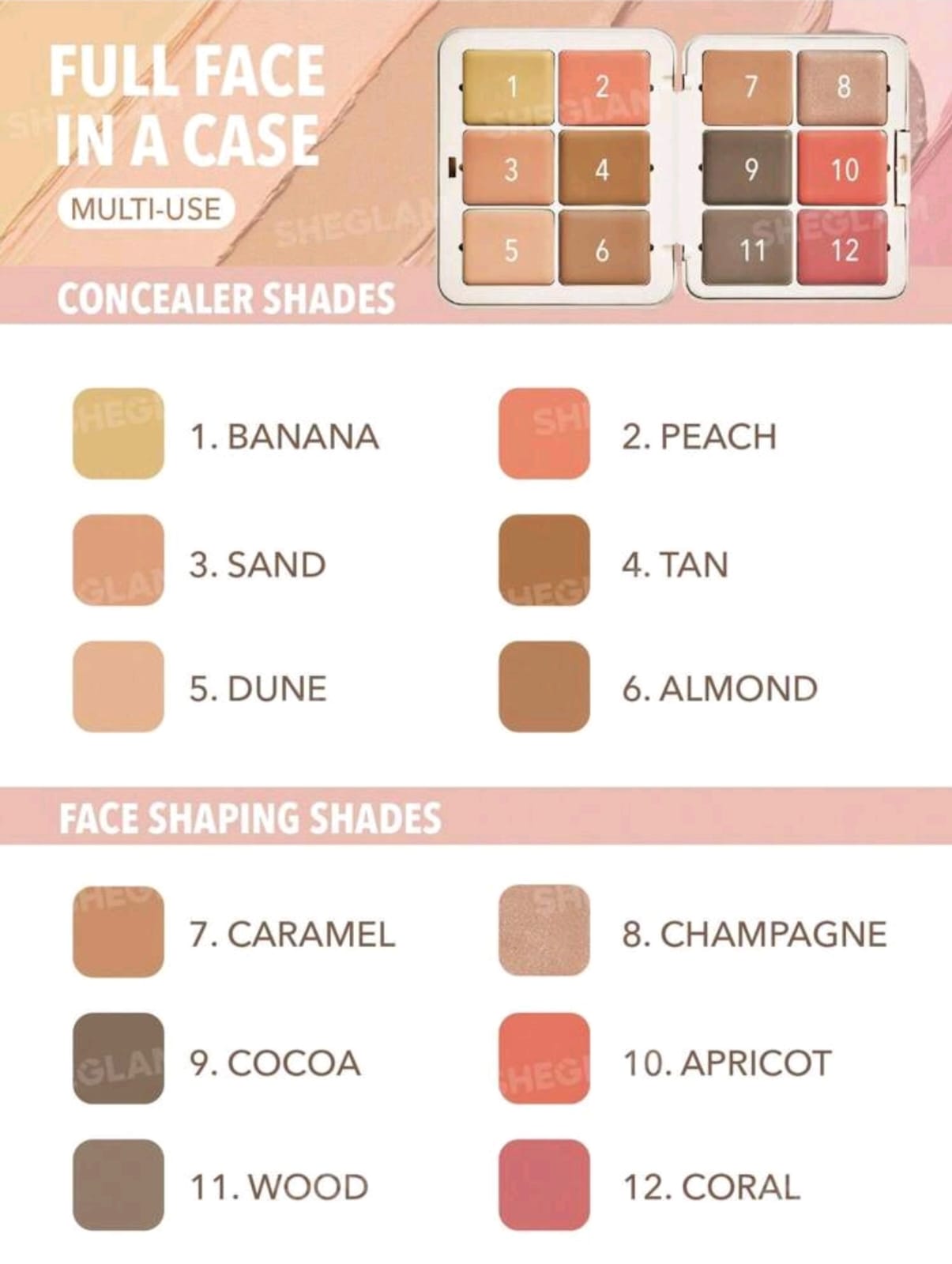 SHEGLAM All About That Face Multifunctional Face Palette-Vanilla Sculpt