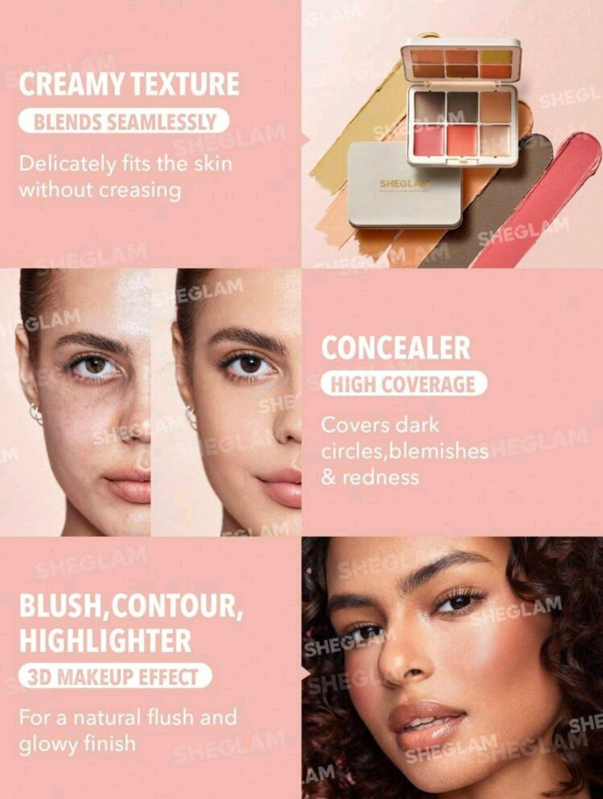 SHEGLAM All About That Face Multifunctional Face Palette-Vanilla Sculpt