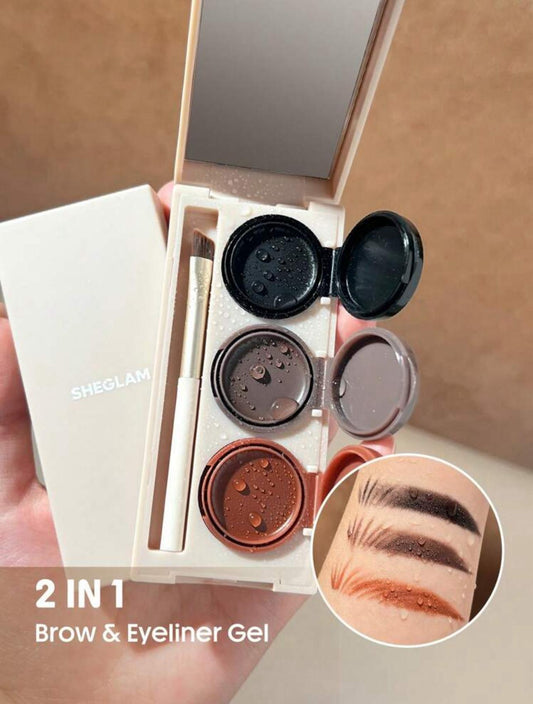 SHEGLAM Streamline Brow & Eyeliner Gel 3 In 1 Waterproof Eyebrow Eyebrow Multi-Use