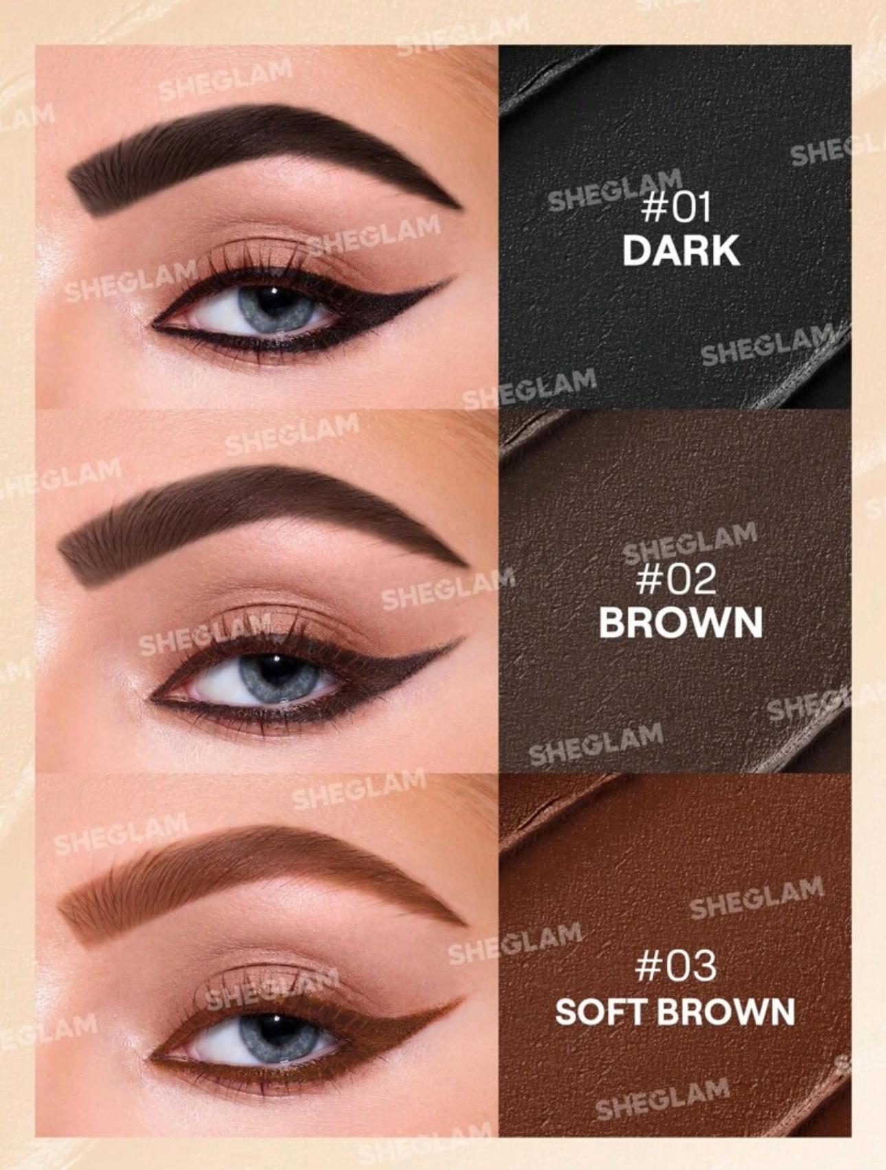 SHEGLAM Streamline Brow & Eyeliner Gel 3 In 1 Waterproof Eyebrow Eyebrow Multi-Use