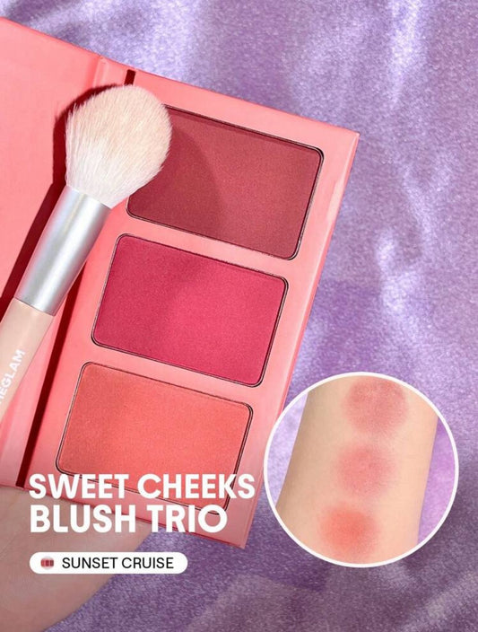 SHEGLAM Sweet Cheeks Blush Trio-Sunset Cruise 3-Clolor Powder Blush Palette