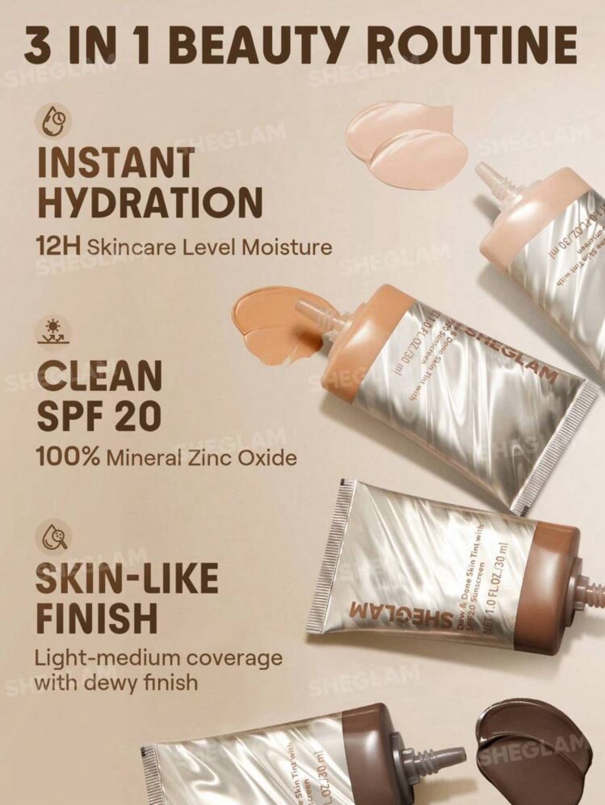 SHEGLAM Dew & Done Skin Tint With Spf20