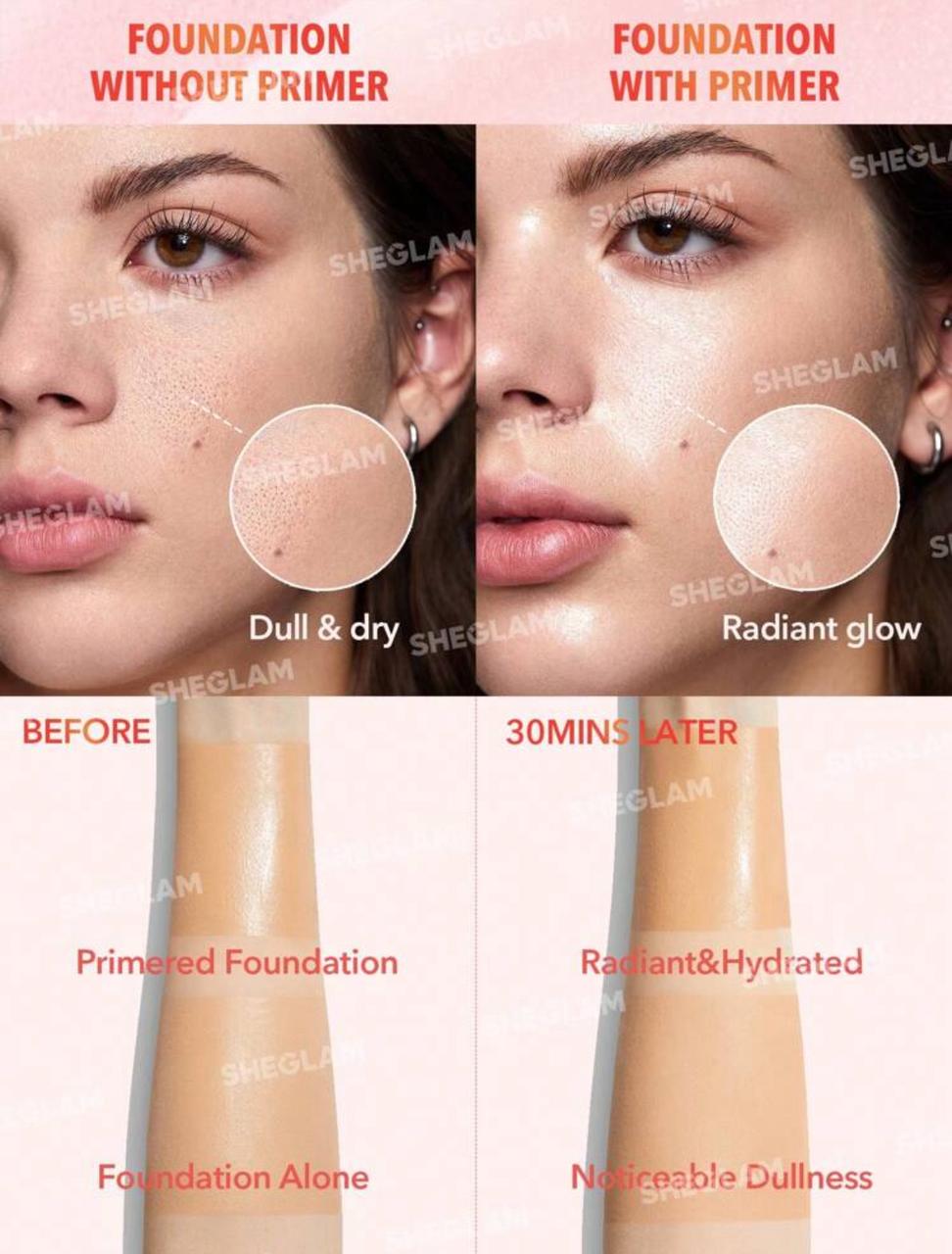 SHEGLAM Melon Melt Niacinamide Serum Primer Moisturize Hydrating Primer