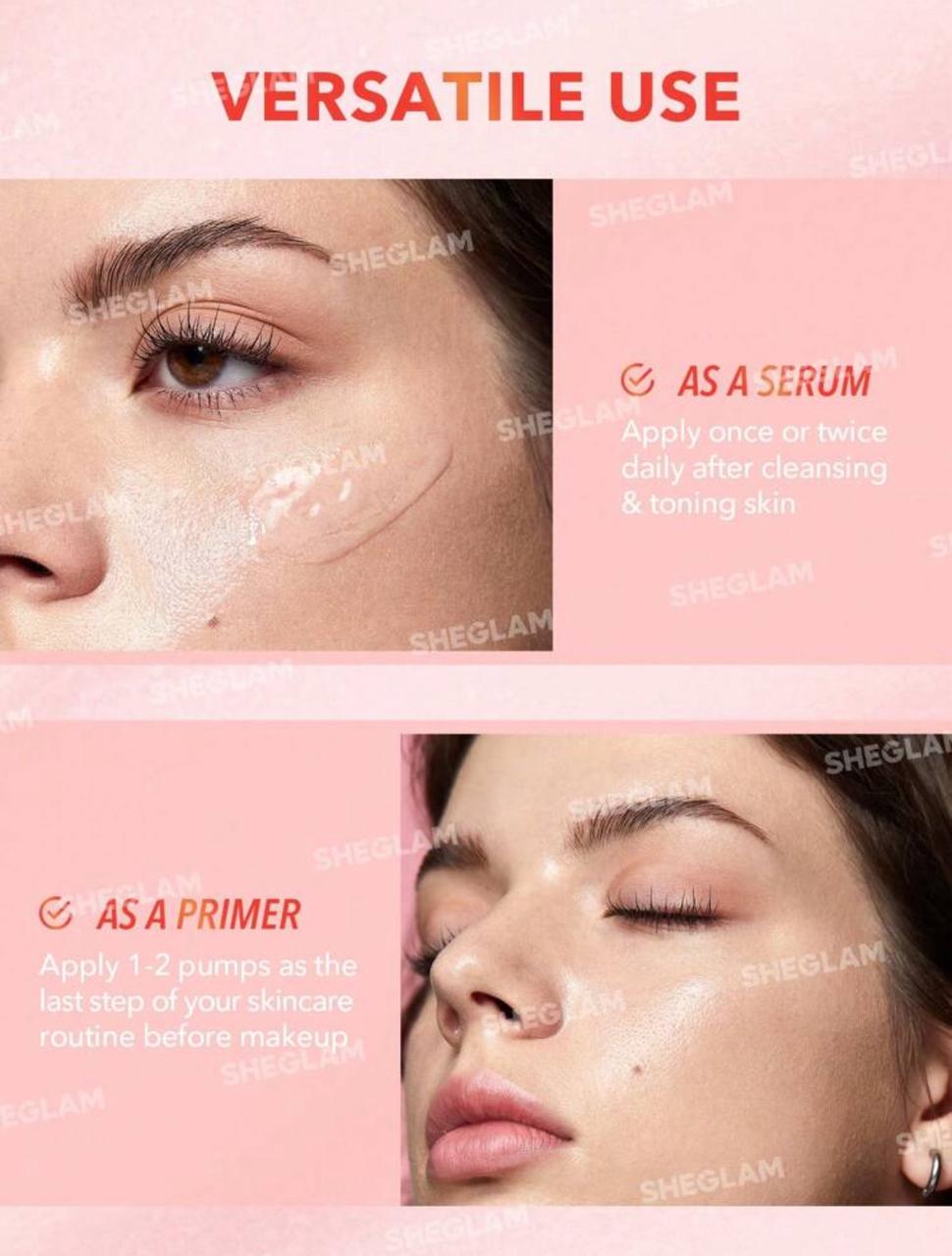 SHEGLAM Melon Melt Niacinamide Serum Primer Moisturize Hydrating Primer