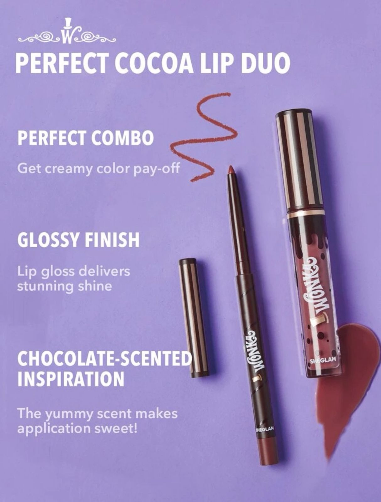 Willy wonka | SHEGLAM Cocoa Kiss Lip Duo