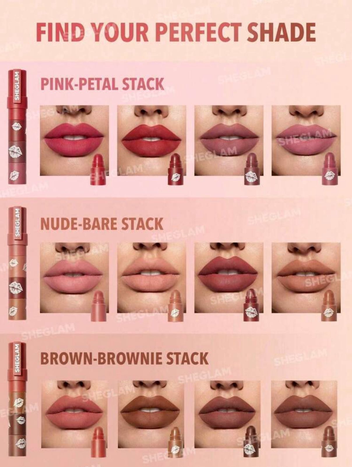 SHEGLAM Mega Lip Stacks 4 In 1